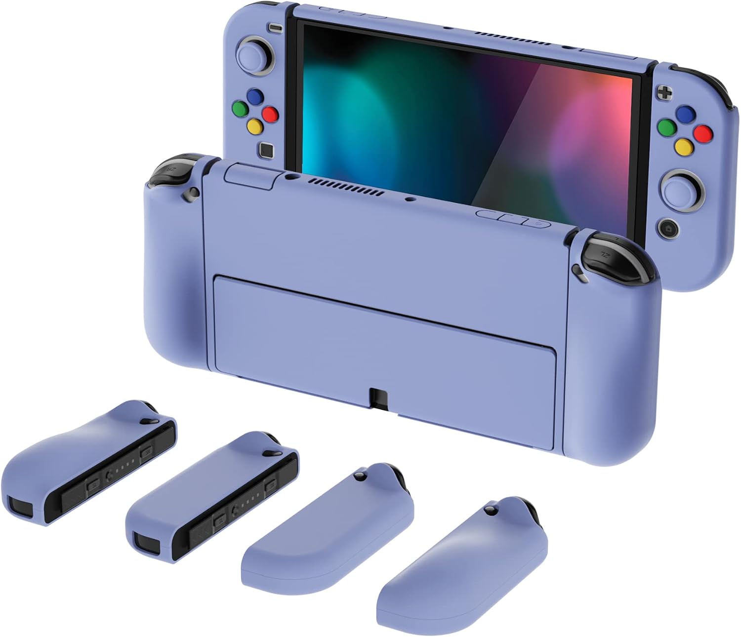 FUNDA PROTECTORA PLAYVITAL ALTERGRIPS PARA NINTENDO SWITCH OLED COLOR VIOLETA CLARO - 1