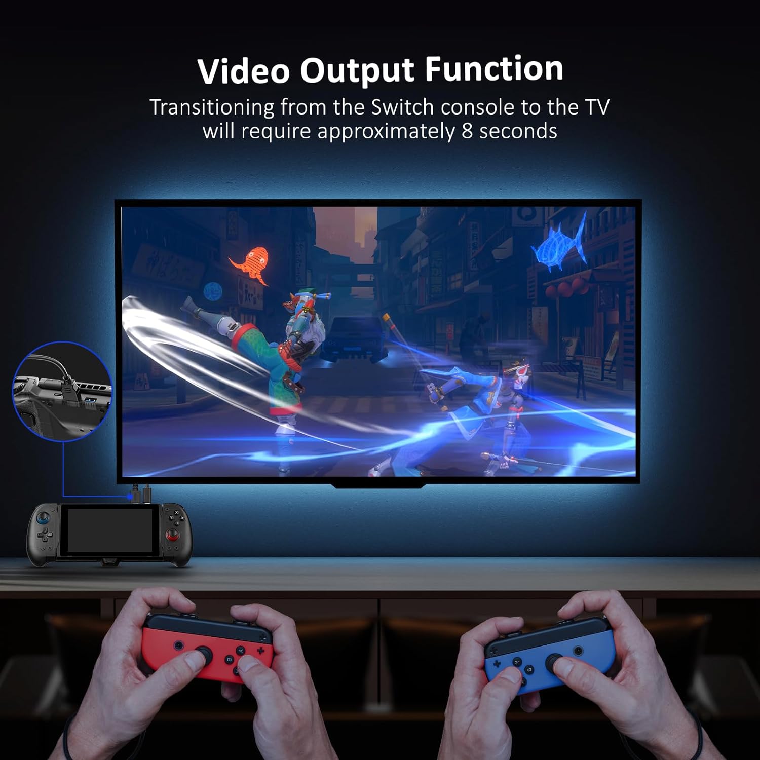 MANDO NEXIGO HALL EFFECT GRIPCON CON SOPORTE Y SALIDA HDMI PARA SWITCH/SWITCH OLED, NEGRO - 3