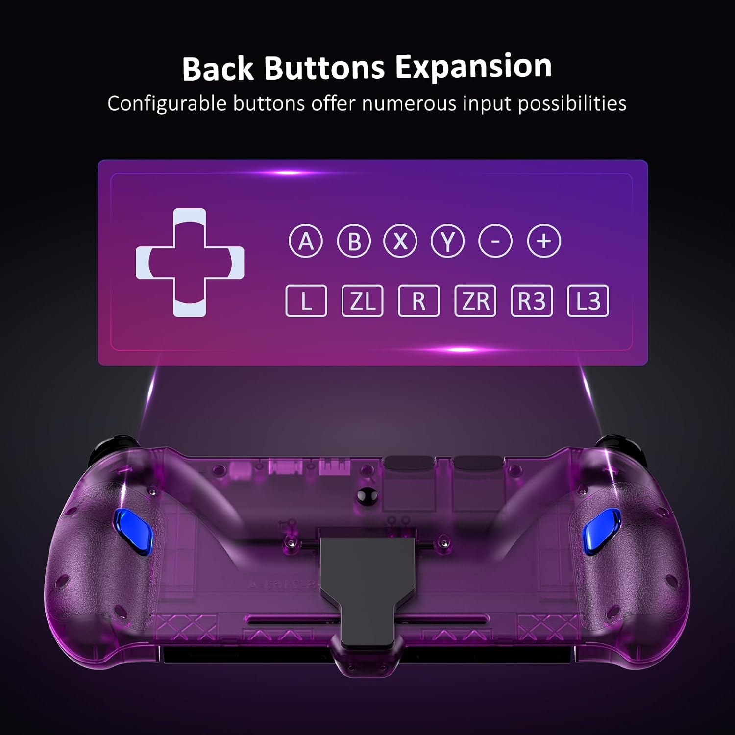 MANDO NEXIGO HALL EFFECT GRIPCON CON SOPORTE Y SALIDA HDMI PARA SWITCH/OLED, PÚRPURA - 4