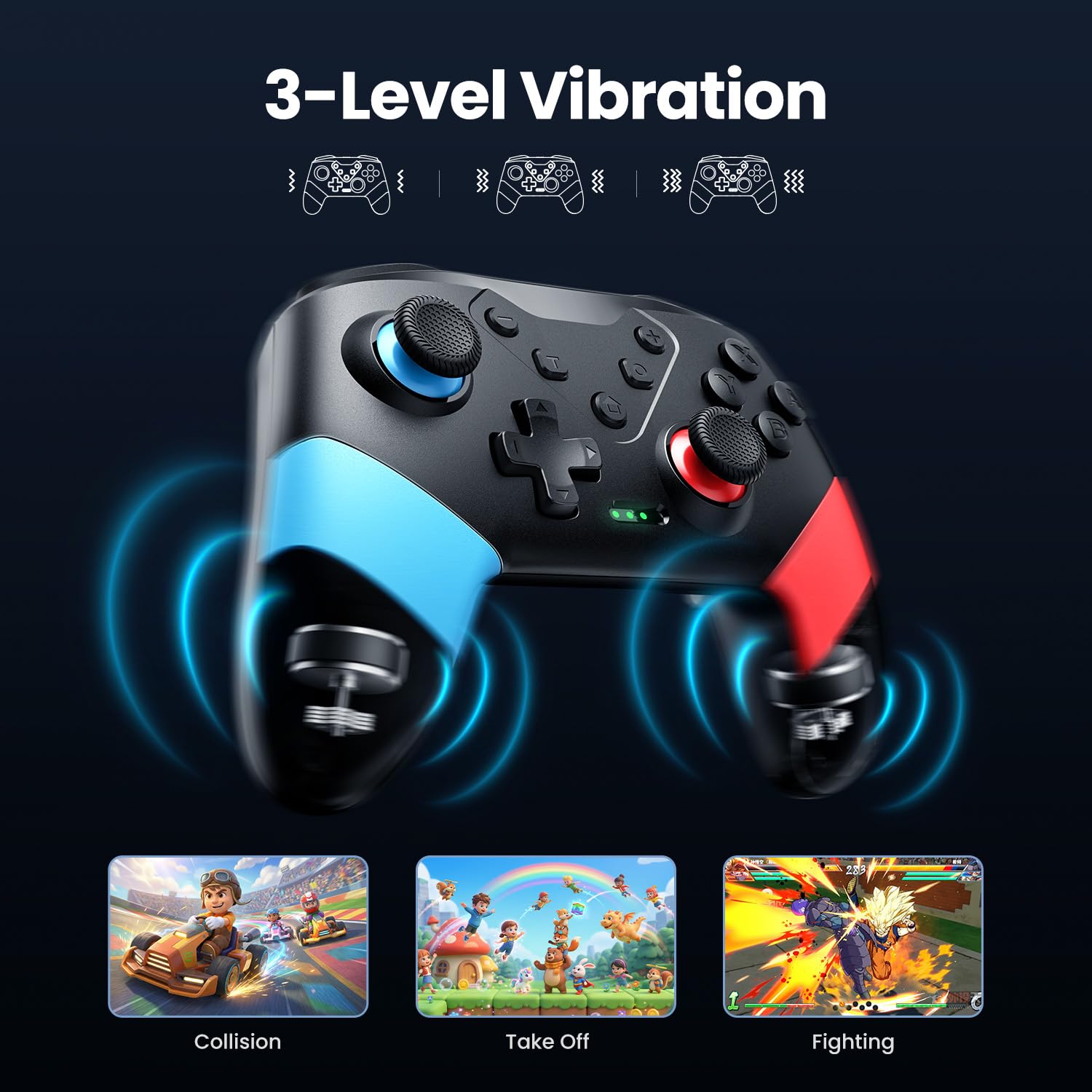 MANDO VOYEE PRO PARA SWITCH/LITE/OLED ROJO-AZUL - 5