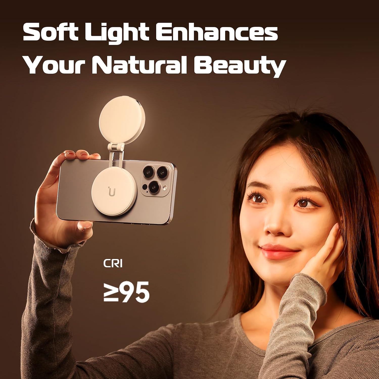 ILUMINADOR ULANZI MAGNETIC SELFIE LIGHT BLANCO COMPATIBLE CON MAGSAFE - 5
