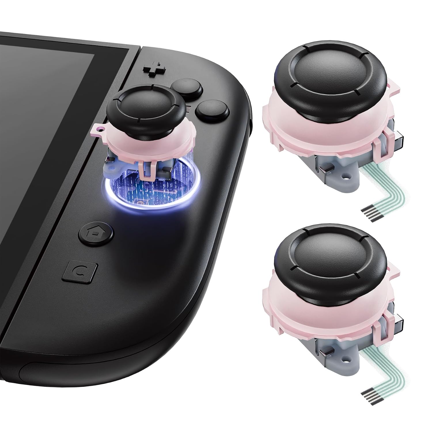 JOYSTICK 3D DE REEMPLAZO EXTREMERATE PARA NINTENDO SWITCH 2 JOYCON CHERRY BLOSSOMS PINK - 1