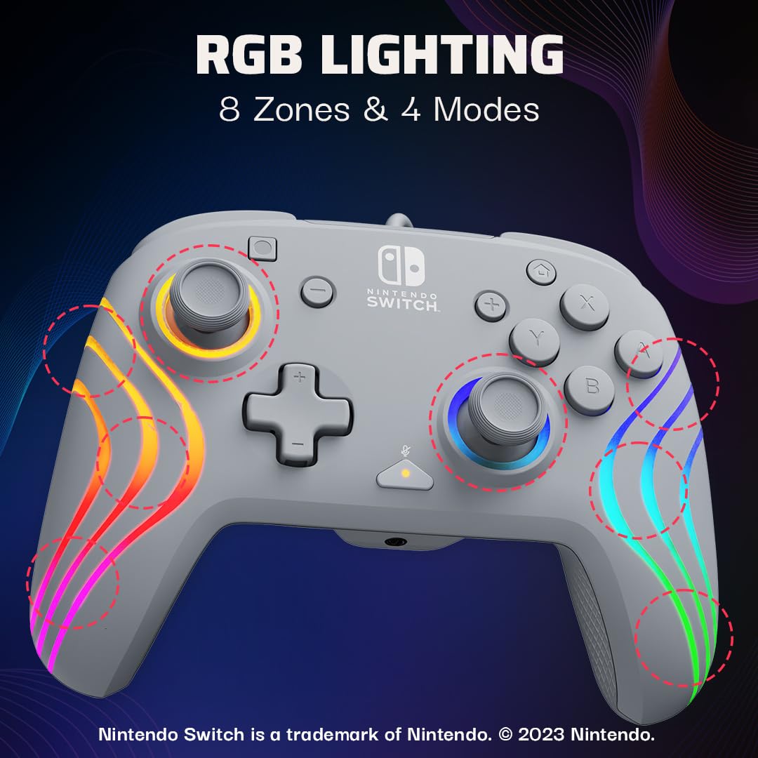 CONTROL PARA NINTENDO SWITCH PDP AFTERGLOW WAVE WIRED RGB - 2