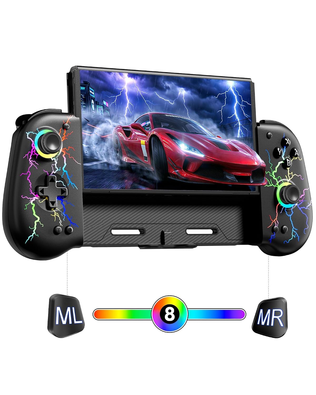 MANDO PARA SWITCH VOYEE CON JOYSTICK HALL EFFECT COLOR PÚRPURA - 1