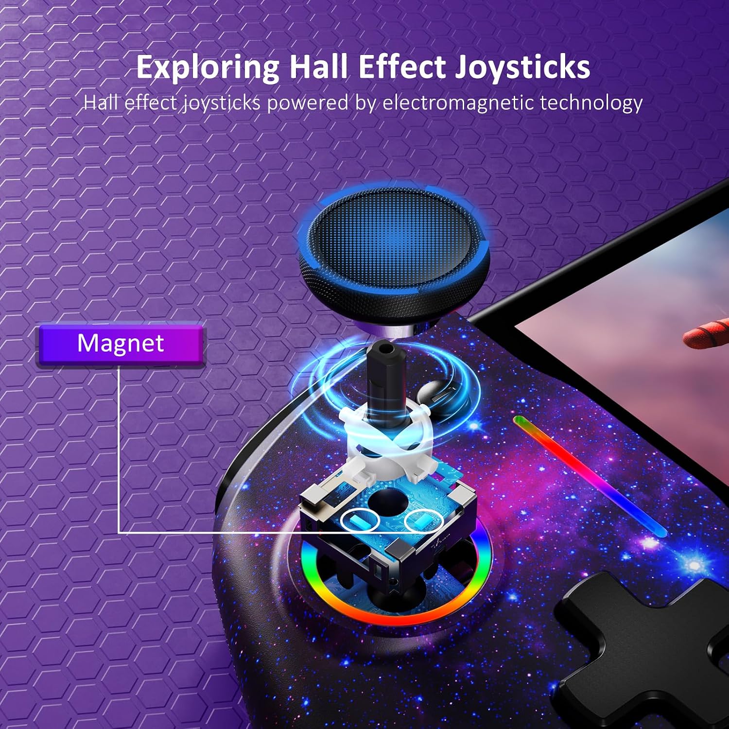 MANDO NEXIGO HALL EFFECT GRIPCON PARA SWITCH/SWITCH OLED COSMIC NEBULA - 2