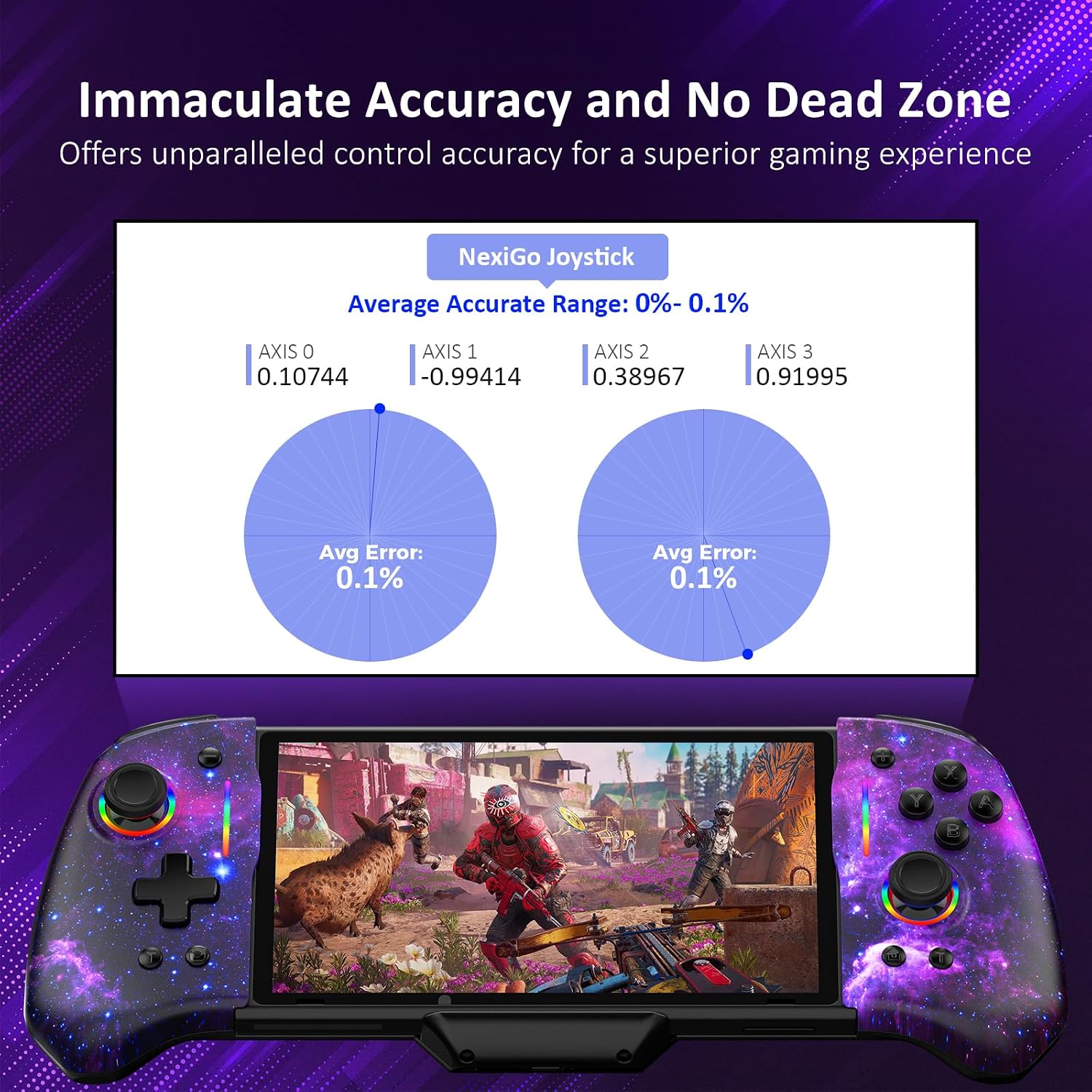 MANDO NEXIGO HALL EFFECT GRIPCON PARA SWITCH/SWITCH OLED COSMIC NEBULA - 4