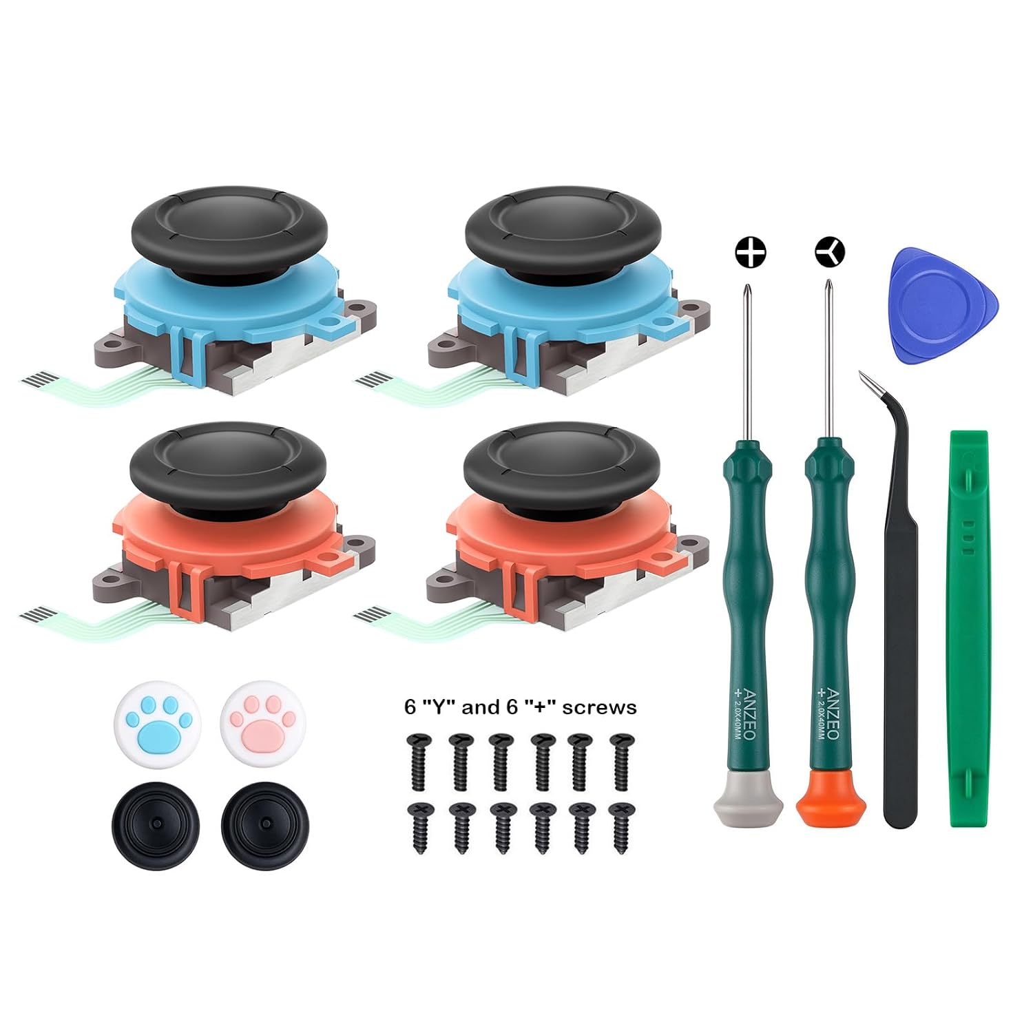 JOYSTICK DE REEMPLAZO PARA JOYCON NINTENDO SWITCH 2 PACK AZUL/ROJO - 1