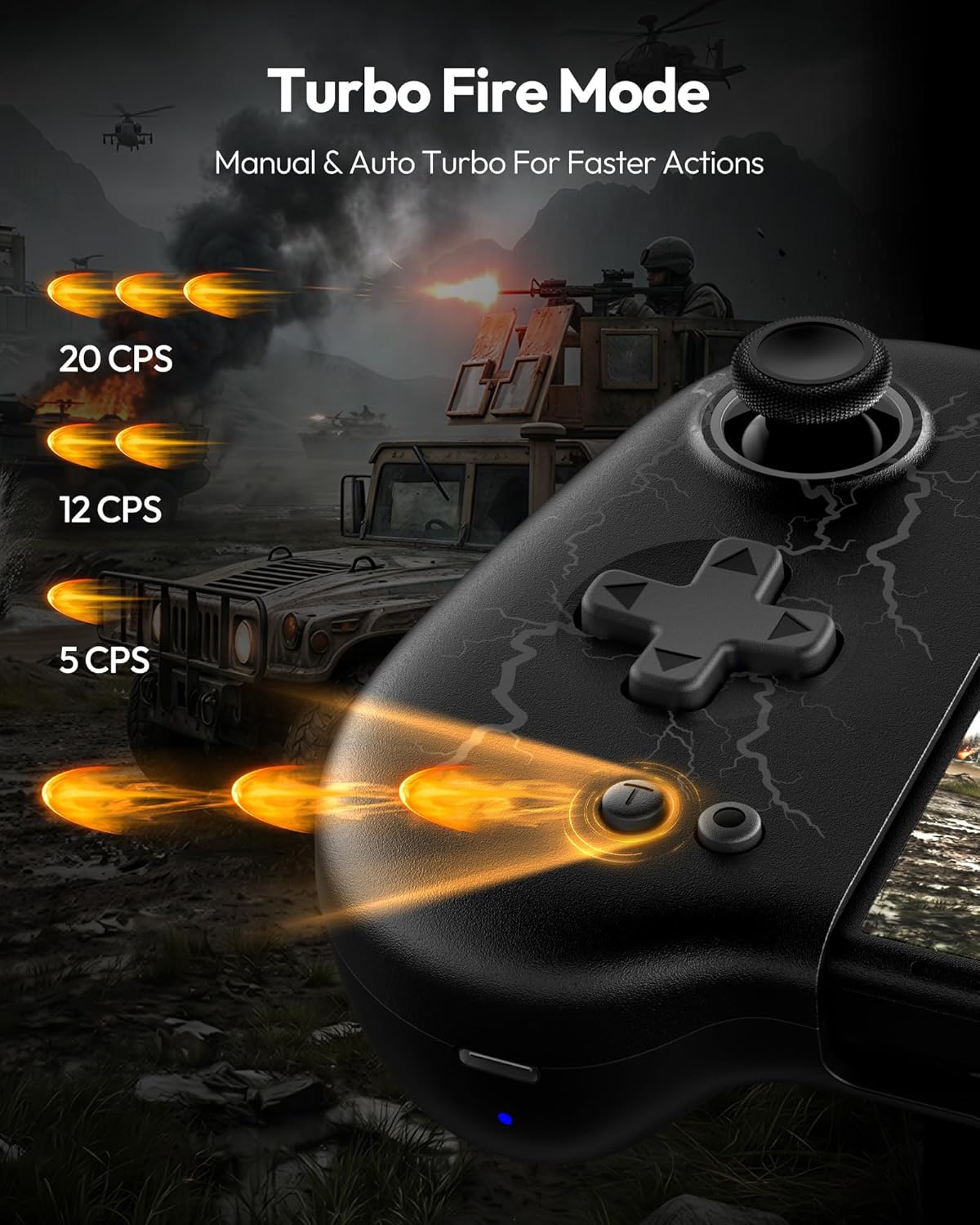 MANDO PARA SWITCH VOYEE CON JOYSTICK HALL EFFECT NEGRO - 4