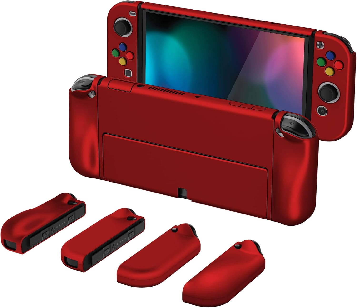 FUNDA PROTECTORA PLAYVITAL ALTERGRIPS PARA NINTENDO SWITCH OLED ROJO ESCARLATA - 1