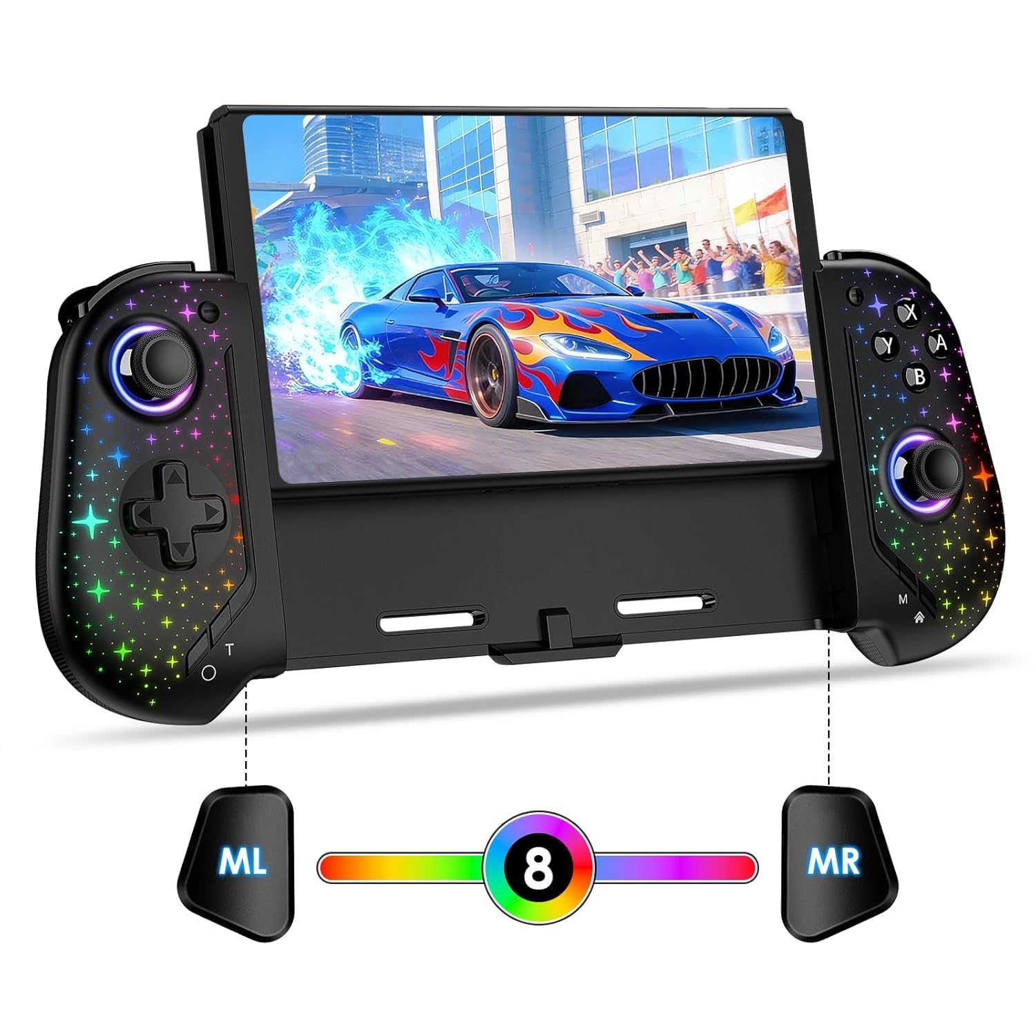 CONTROL INALÁMBRICO MOONAG PARA NINTENDO SWITCH CON GIROSCOPIO 6 EJES Y BATERÍA 1000MAH COLOR STAR - 1