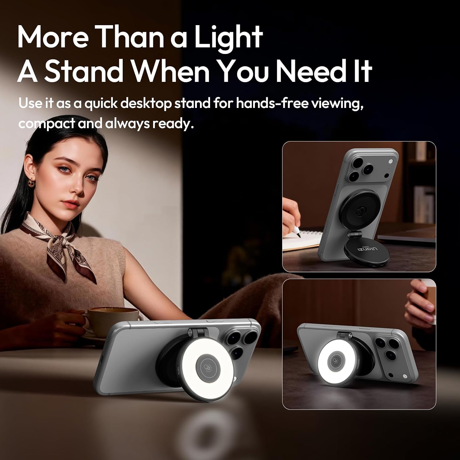 ILUMINADOR ULANZI LM21 DUAL SIDED MAGNETIC SELFIE RING LIGHT PARA TELÉFONO CON MAGSAFE - 5