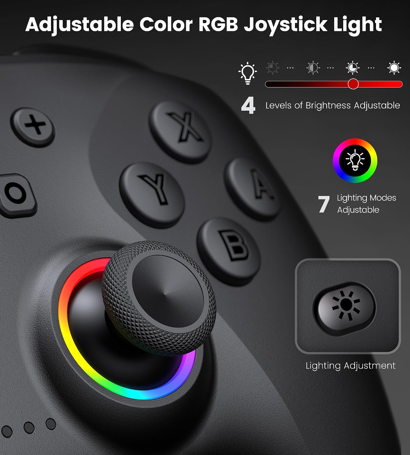MANDO SPICAN SWITCH 2 PARA NINTENDO SWITCH 2/SWITCH/OLED/LITE CON BASE DE CARGA Y RGB - 4