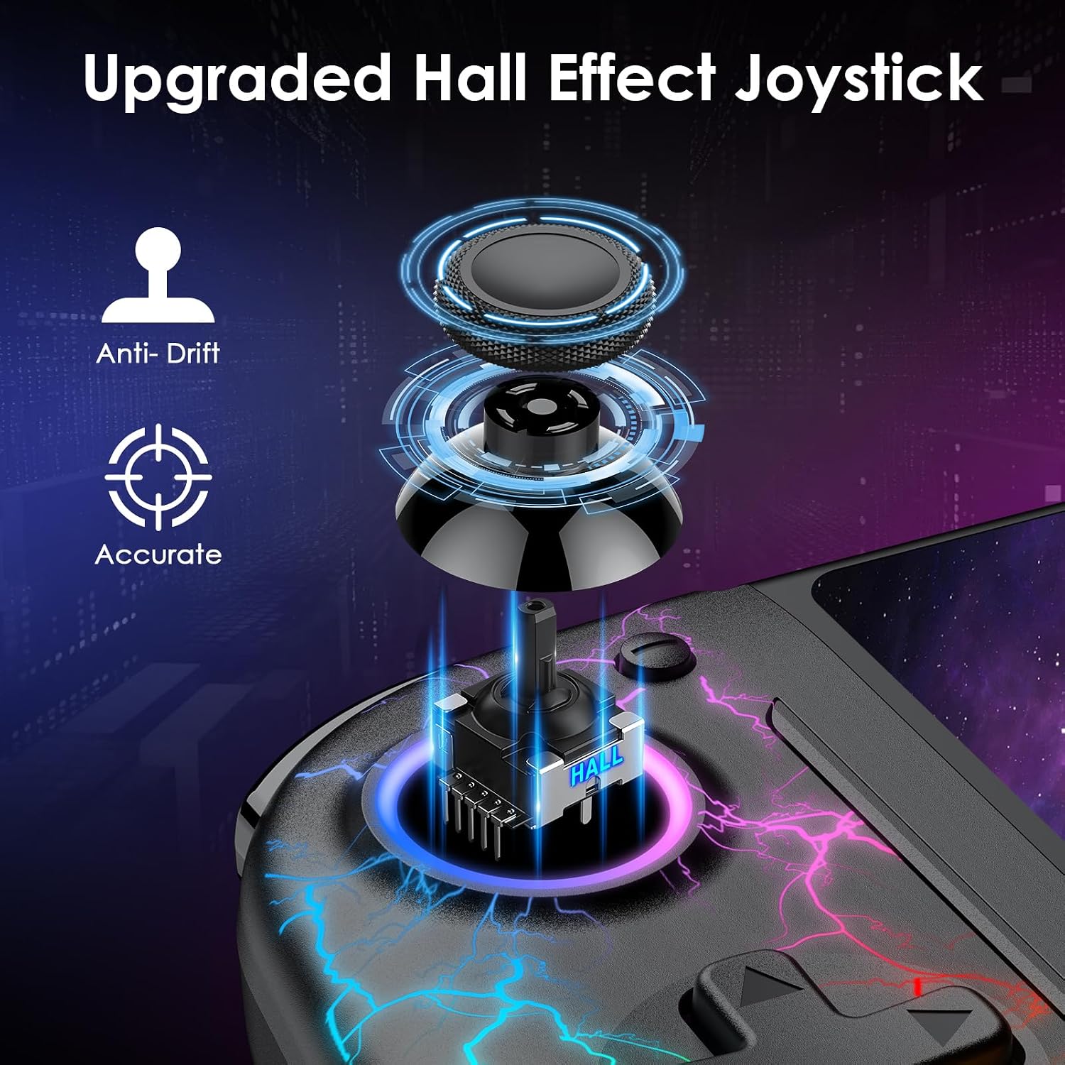 CONTROL INALÁMBRICO MOONAG COMPATIBLE CON SWITCH/OLED CON GIROSCOPIO 6 EJES Y BATERÍA 1000MAH COLOR NEGRO - 2