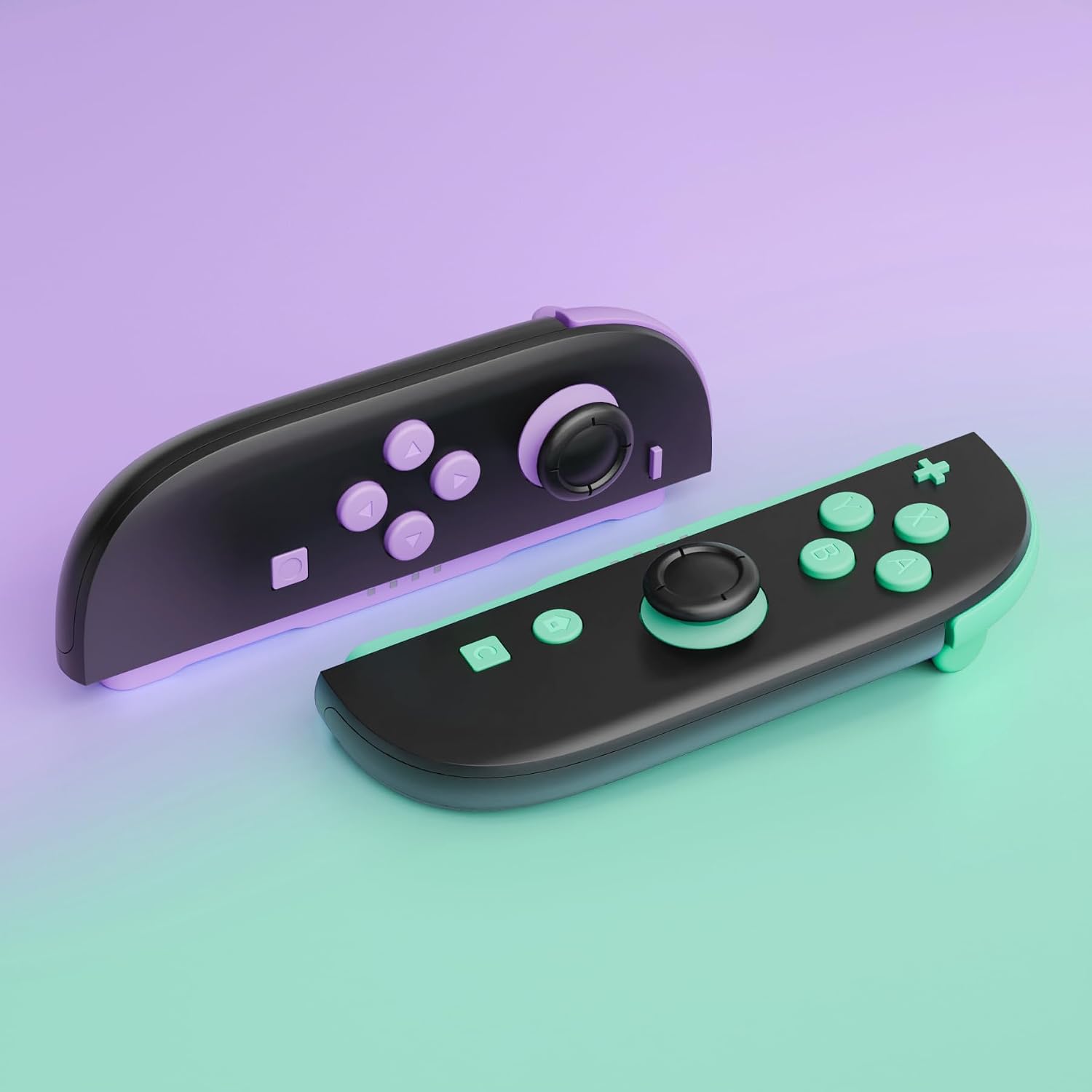SET COMPLETO DE BOTONES REEMPLAZO EXTREMERATE PARA JOYCON 2 NINTENDO SWITCH MORADO Y VERDE - 4