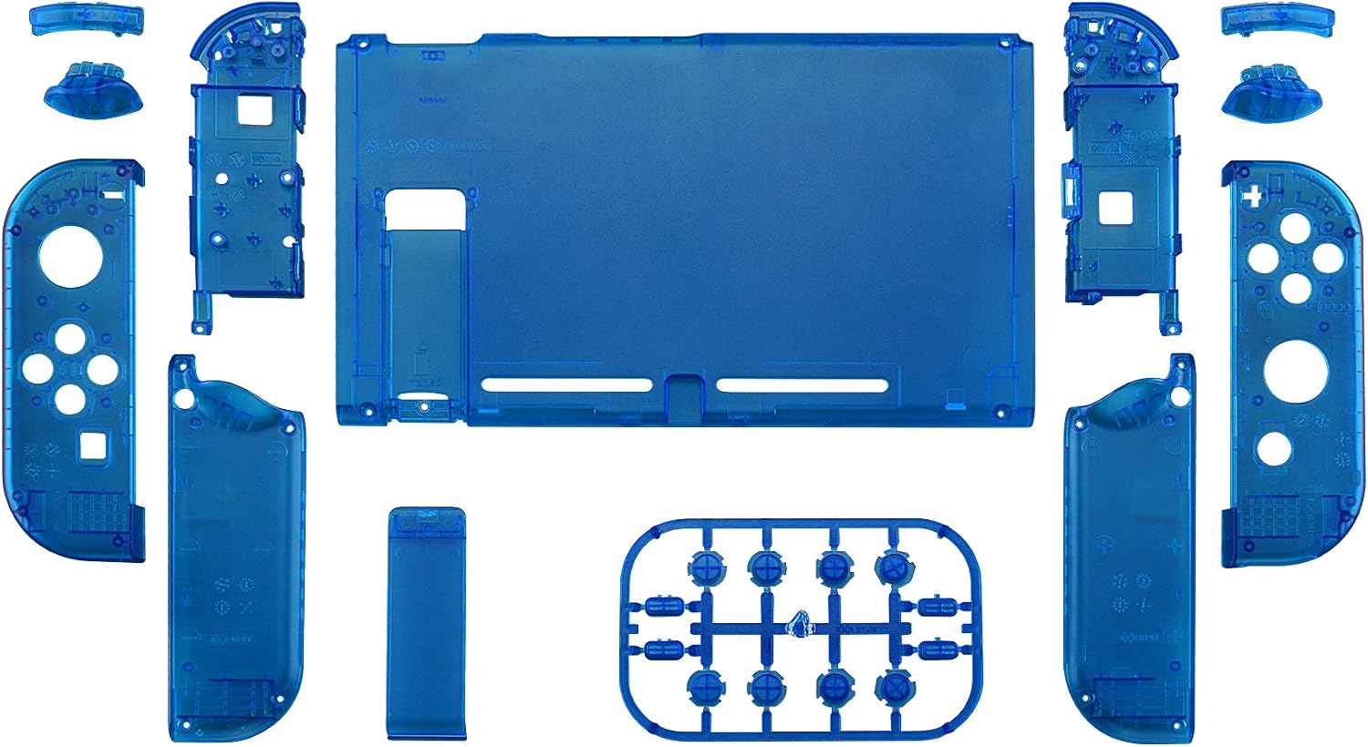 CARCASA Y BOTONES DE REEMPLAZO EXTREMERATE PARA NINTENDO SWITCH TRANSPARENTE AZUL - 2
