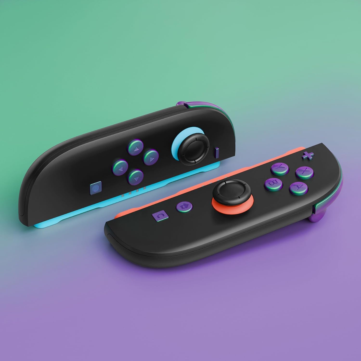SET COMPLETO DE BOTONES REEMPLAZO EXTREMERATE PARA JOYCON 2 NINTENDO SWITCH 2 CHAMELEON VERDE PÚRPURA - 4