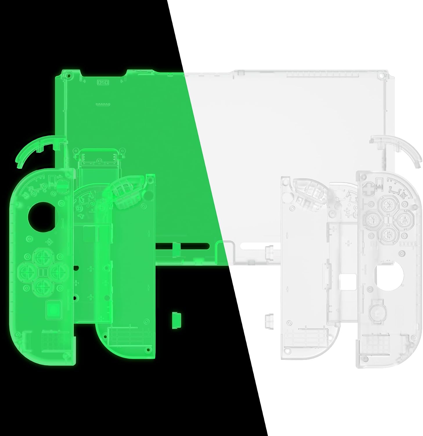 CARCASA Y BOTONES EXTREMERATE PARA NINTENDO SWITCH VERDE FOSFORESCENTE - 3