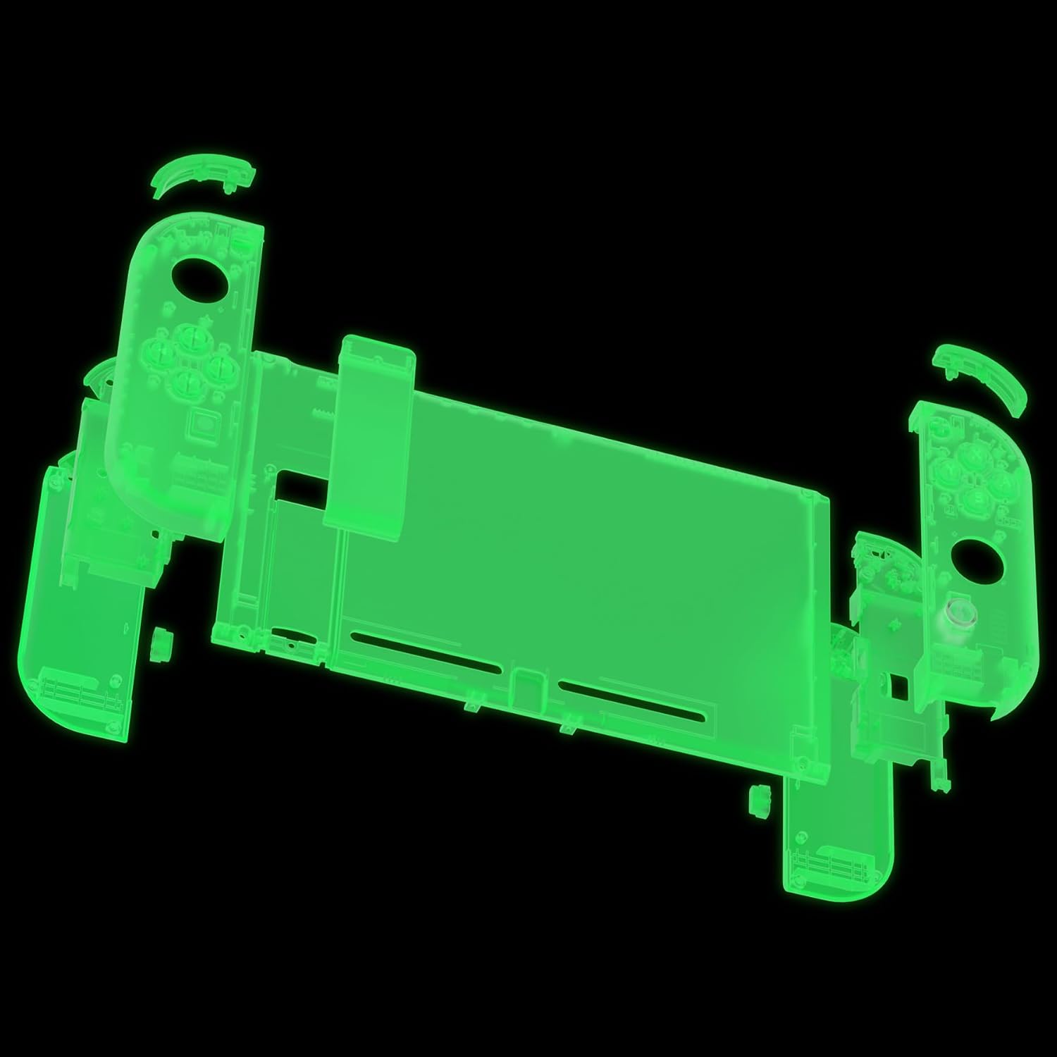 CARCASA Y BOTONES EXTREMERATE PARA NINTENDO SWITCH VERDE FOSFORESCENTE - 4