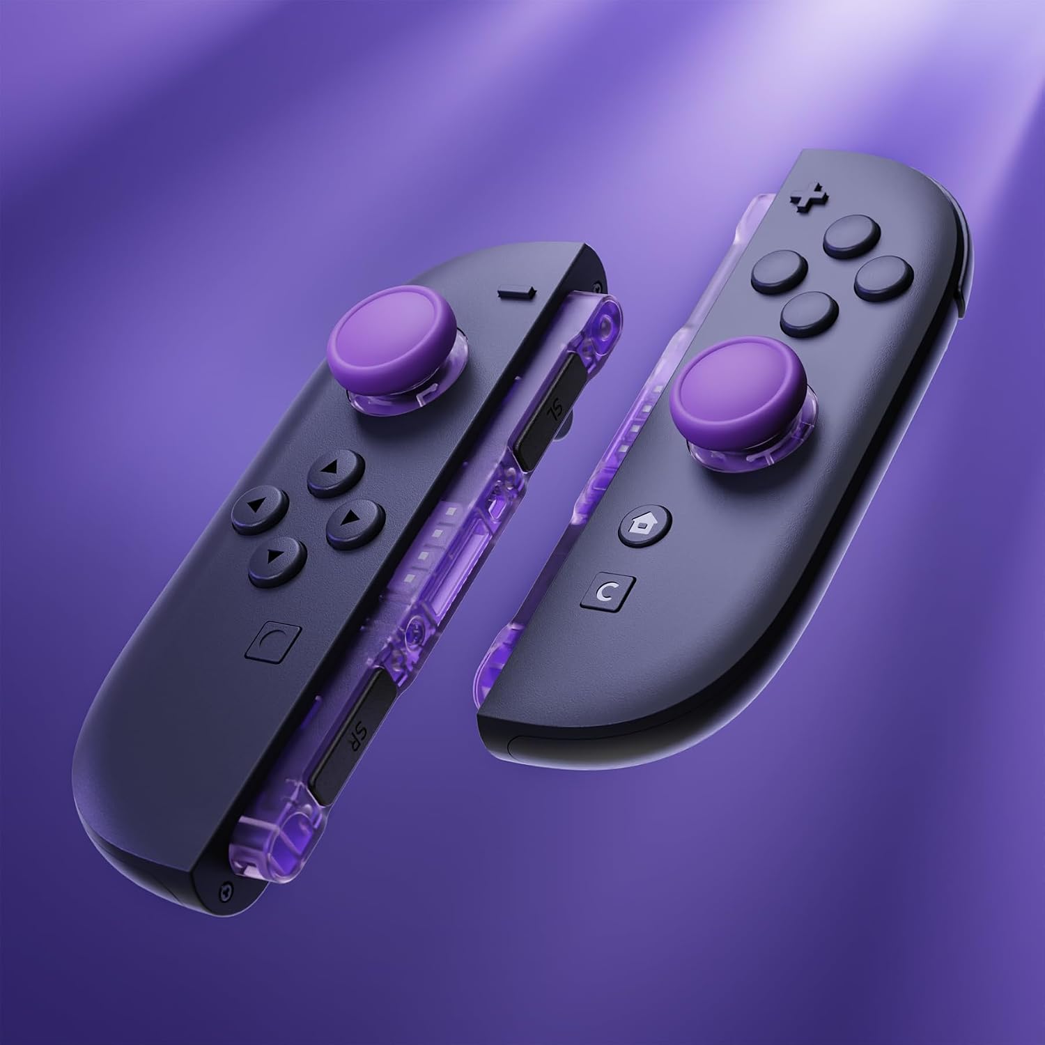 SET DE REEMPLAZO DE JOYSTICK 3D, BOTONES Y STICKERS PARA NINTENDO SWITCH 2 EXTREMERATE CLEAR ATOMIC PURPLE - 4