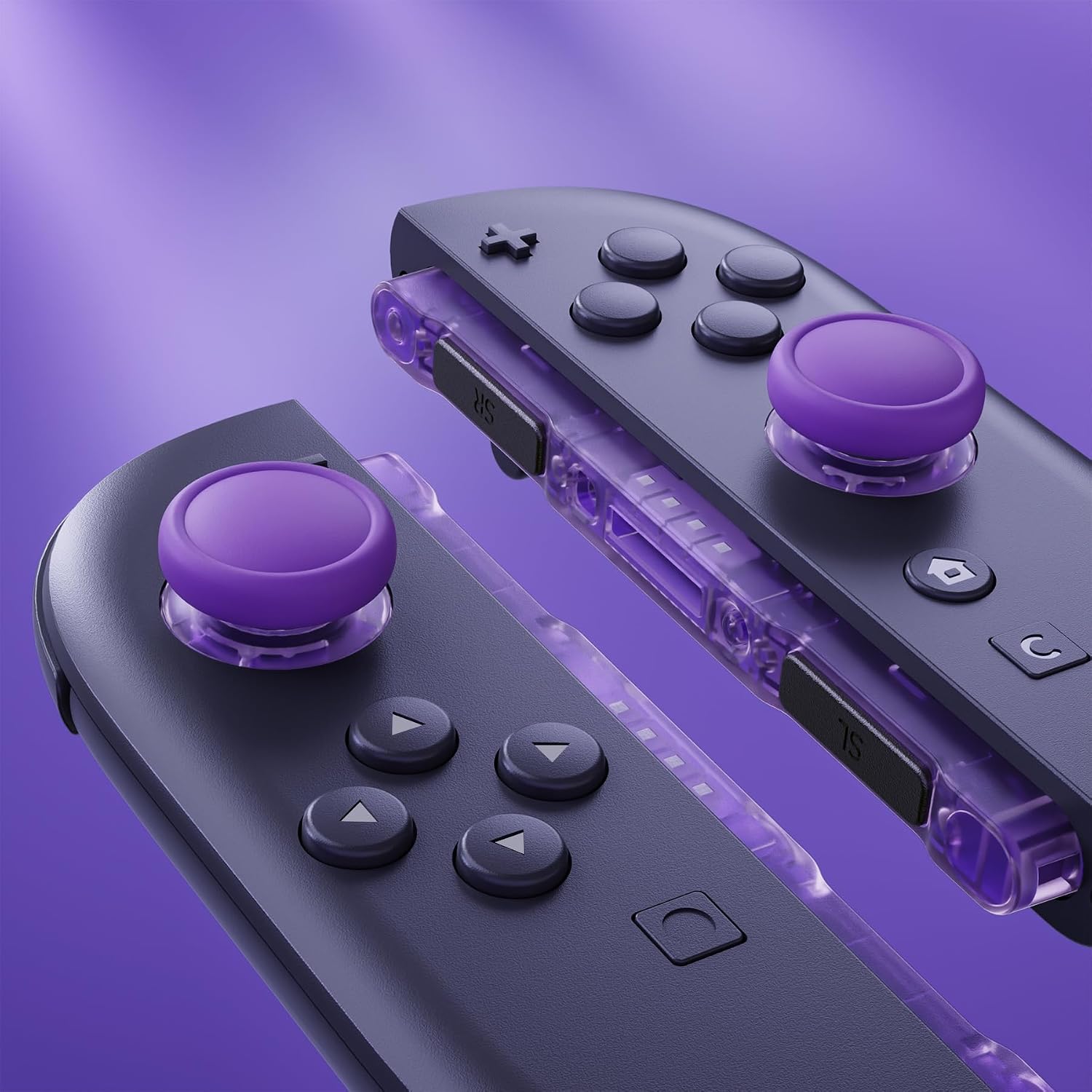SET DE REEMPLAZO DE JOYSTICK 3D, BOTONES Y STICKERS PARA NINTENDO SWITCH 2 EXTREMERATE CLEAR ATOMIC PURPLE - 5