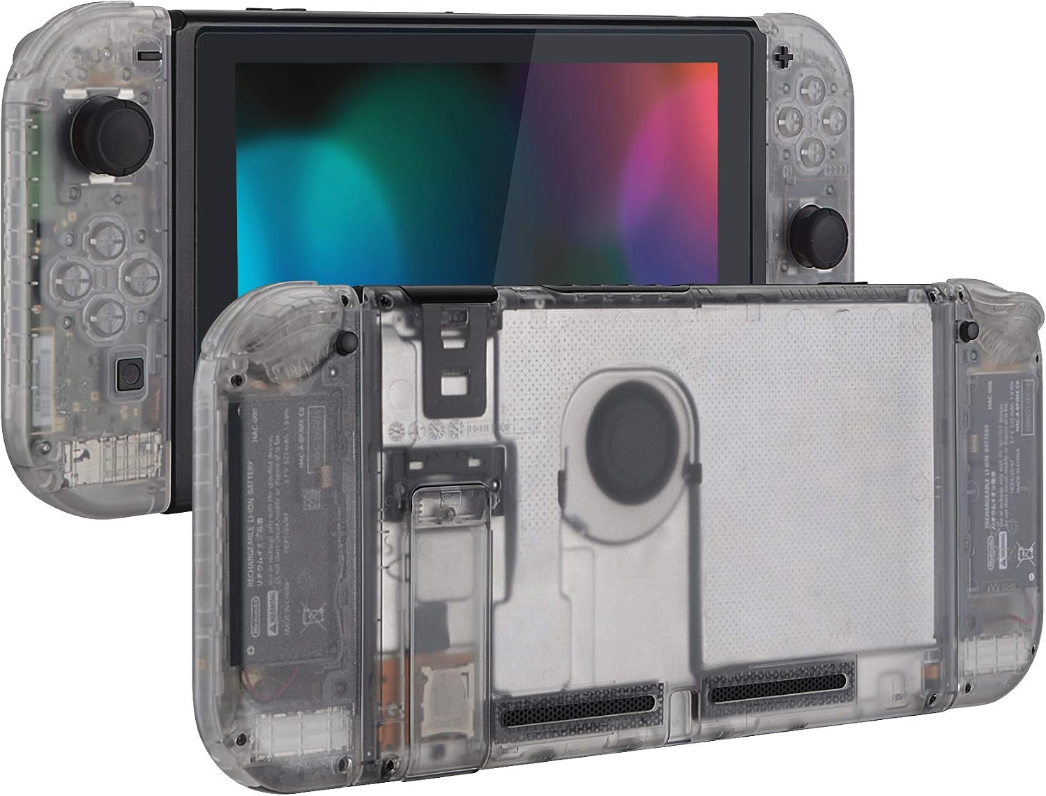 CARCASA Y BOTONES DE REEMPLAZO EXTREMERATE PARA NINTENDO SWITCH TRANSPARENTE - 1