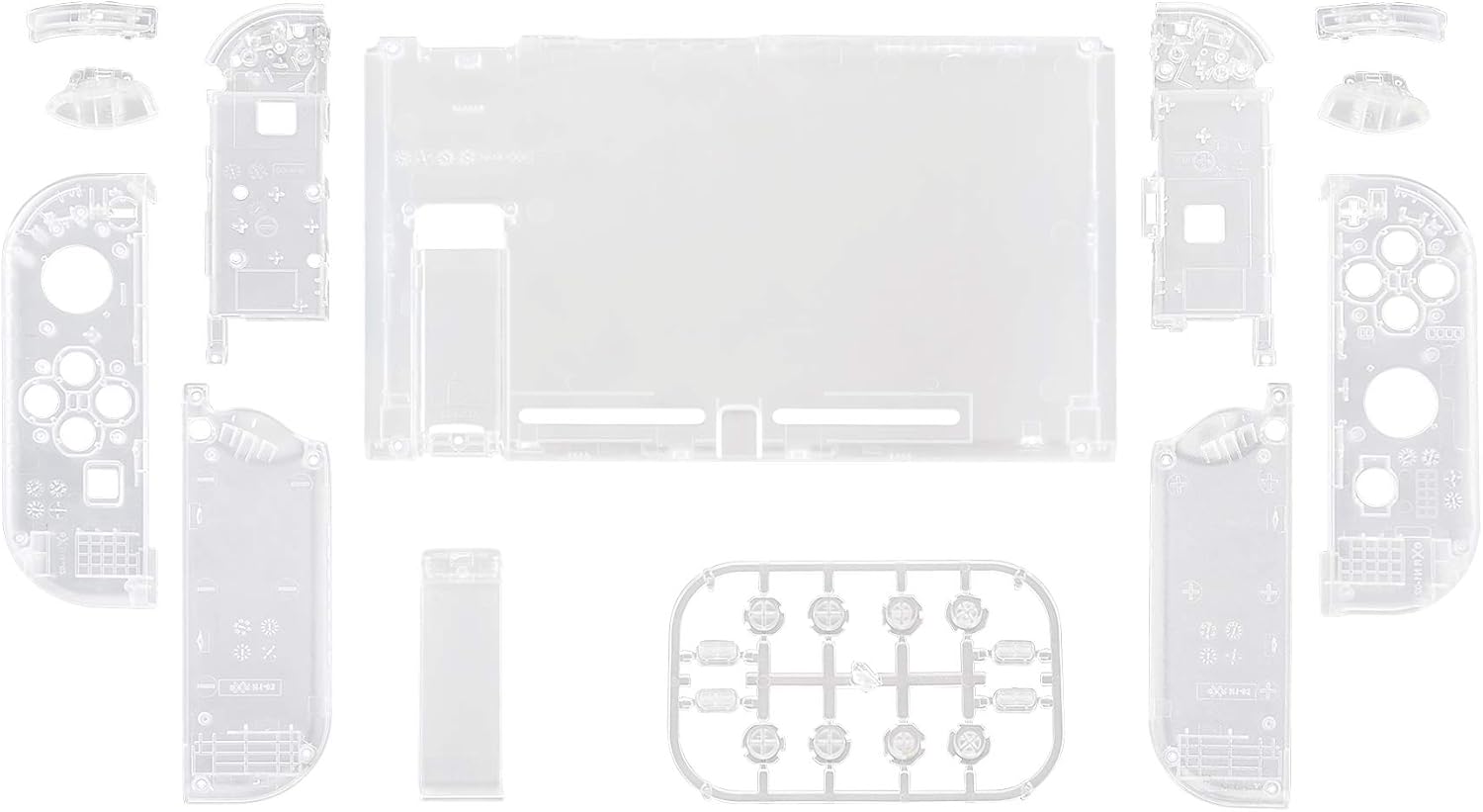 CARCASA Y BOTONES DE REEMPLAZO EXTREMERATE PARA NINTENDO SWITCH TRANSPARENTE - 2