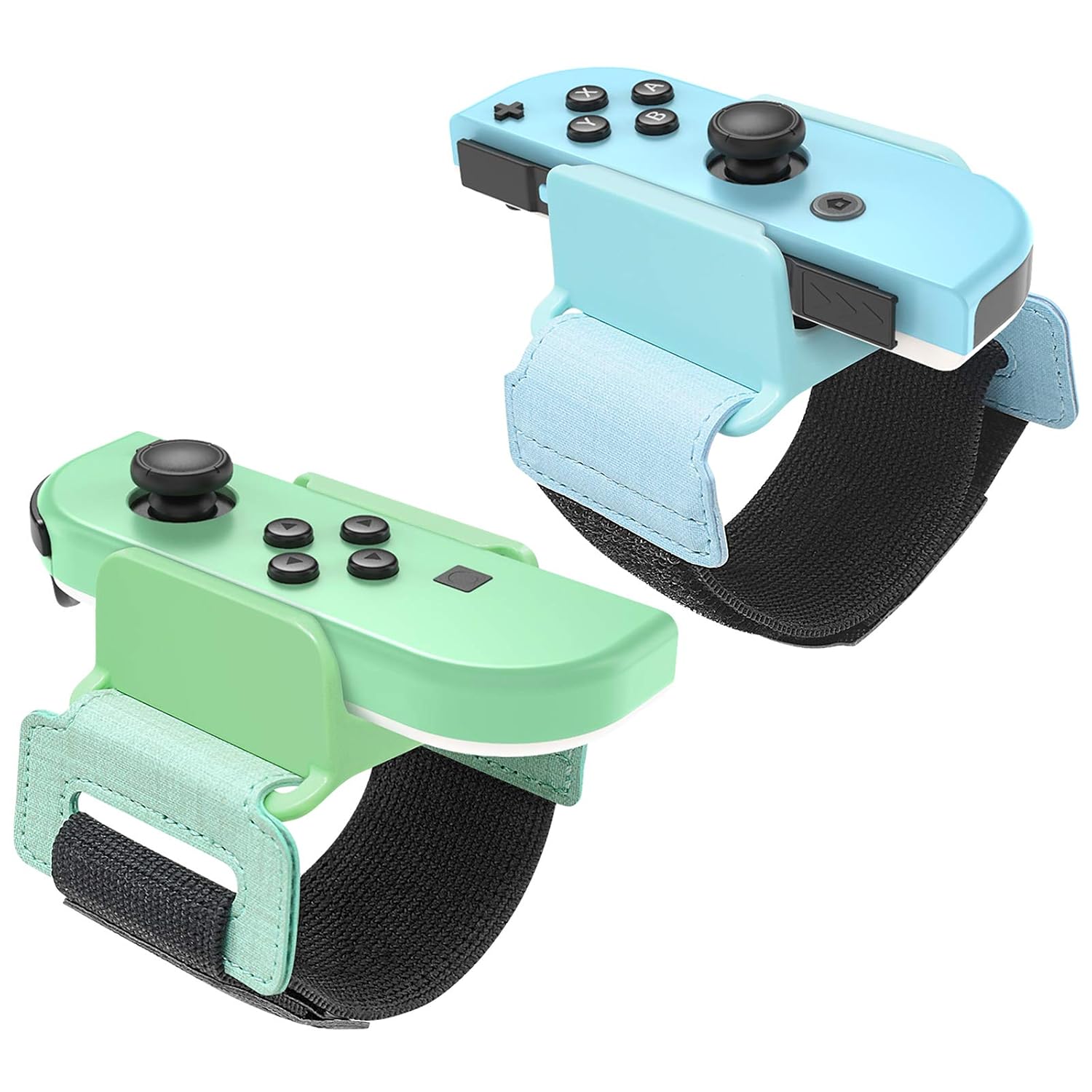 BRAZALETES PARA NINTENDO SWITCH FASTSNAIL PARA JUEGOS DE BAILE 2 UNIDADES VERDE Y AZUL - 1