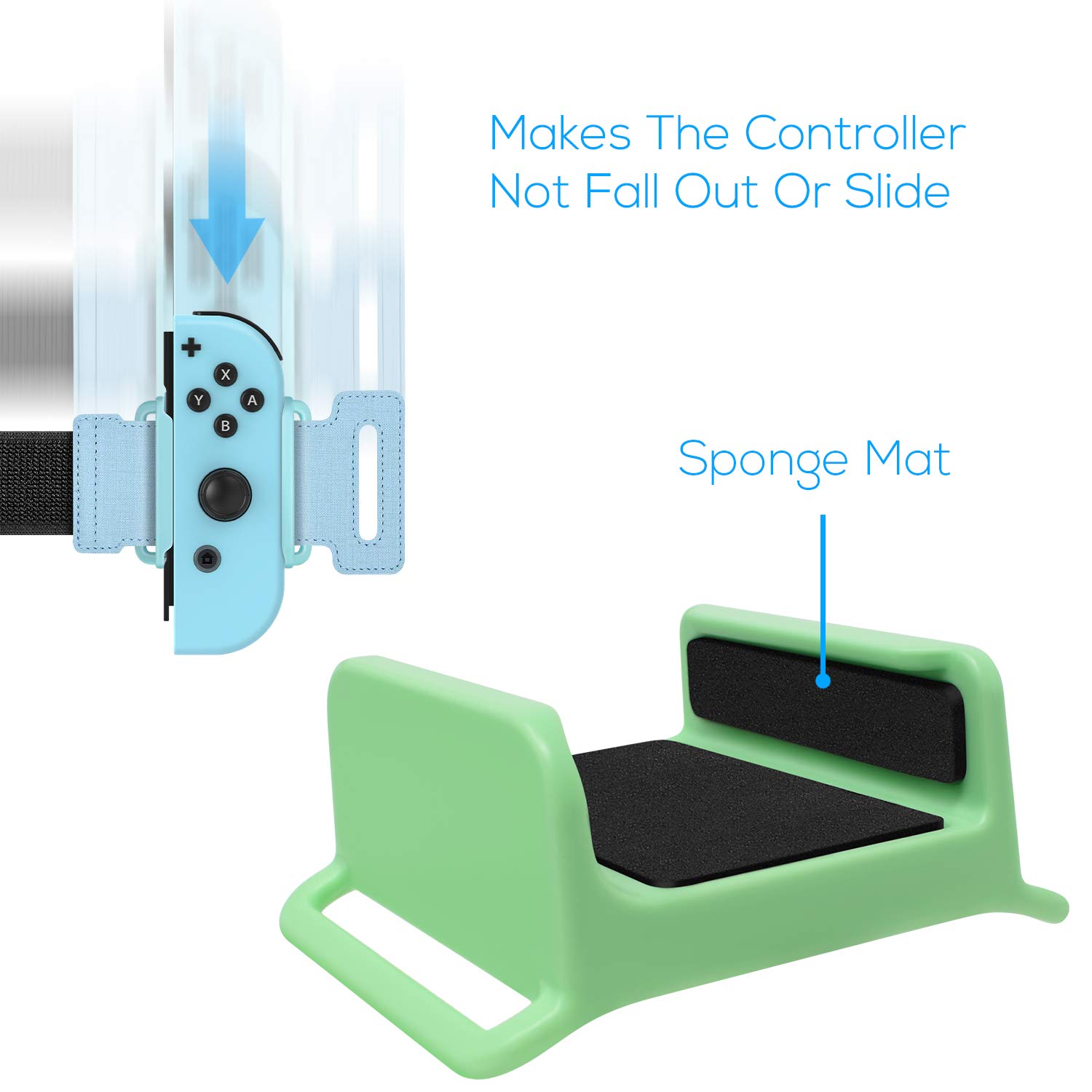 BRAZALETES PARA NINTENDO SWITCH FASTSNAIL PARA JUEGOS DE BAILE 2 UNIDADES VERDE Y AZUL - 3