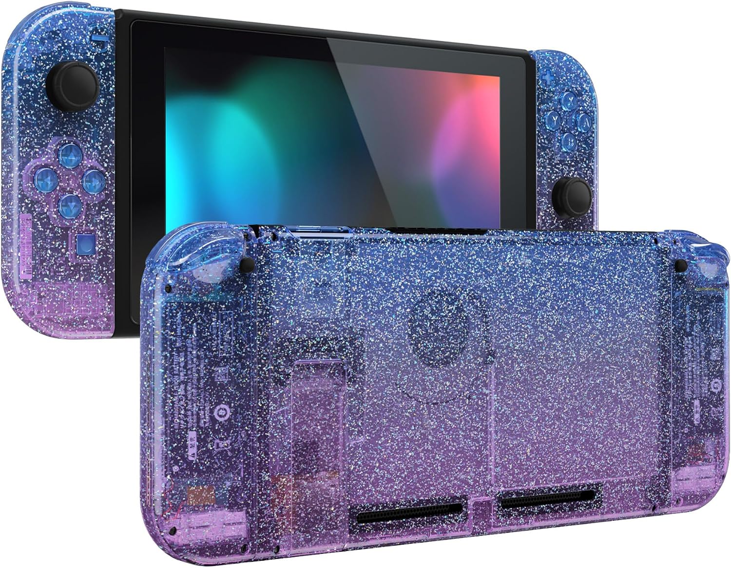 CARCASA Y BOTONES DE REEMPLAZO EXTREMERATE PARA NINTENDO SWITCH GLITTER GRADIENT TRANSLUCENT BLUEBELL - 1