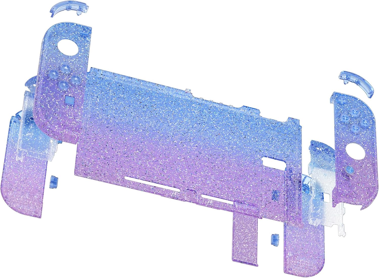CARCASA Y BOTONES DE REEMPLAZO EXTREMERATE PARA NINTENDO SWITCH GLITTER GRADIENT TRANSLUCENT BLUEBELL - 4