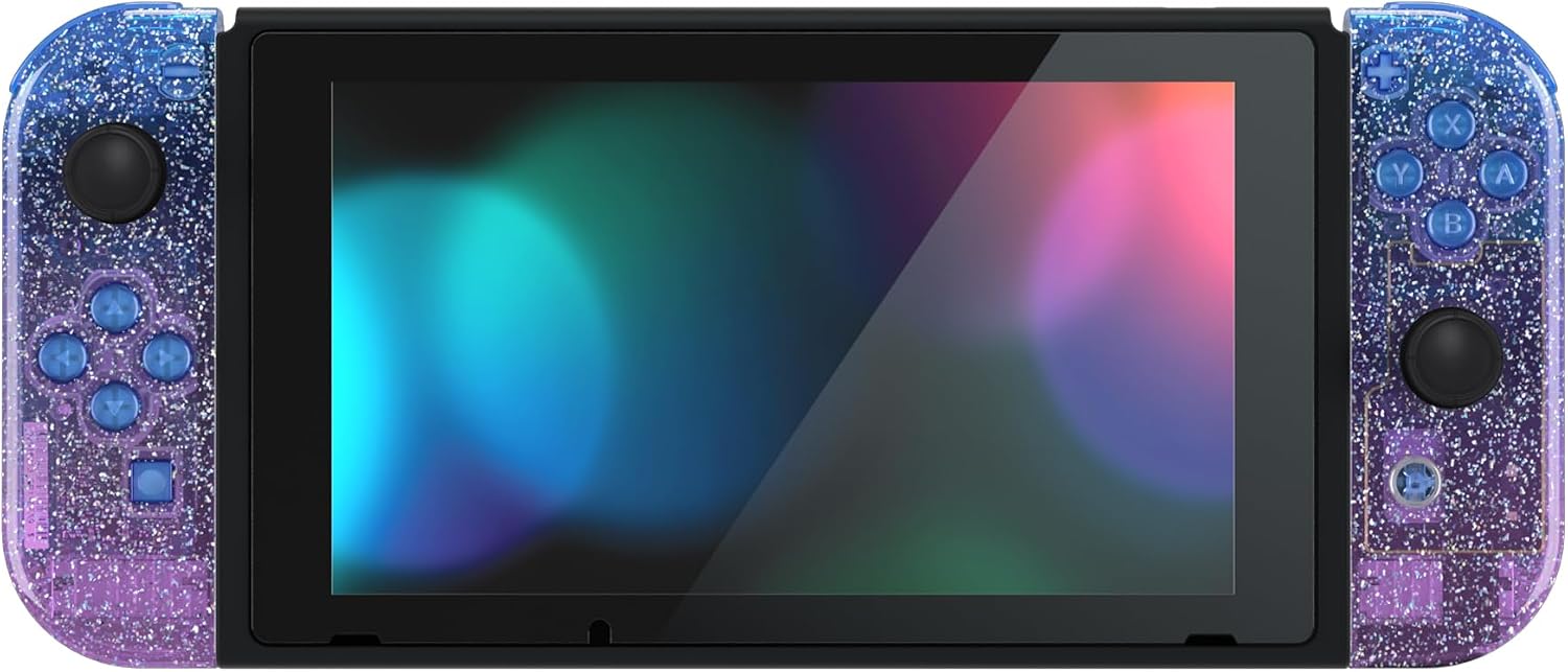 CARCASA Y BOTONES DE REEMPLAZO EXTREMERATE PARA NINTENDO SWITCH GLITTER GRADIENT TRANSLUCENT BLUEBELL - 5