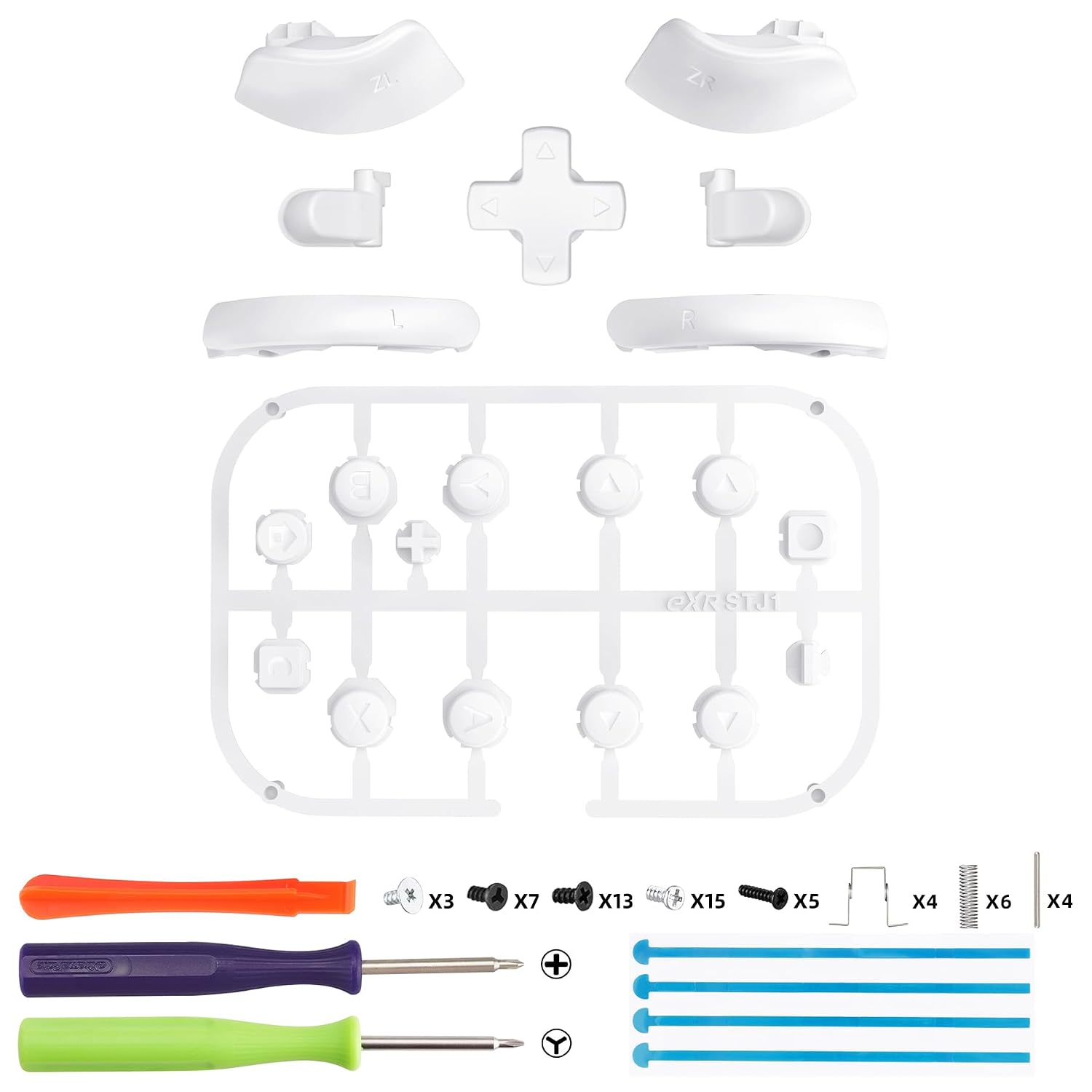 SET COMPLETO DE BOTONES DE REEMPLAZO EXTREMERATE PARA JOYCON 2 NINTENDO SWITCH 2 BLANCO - 2