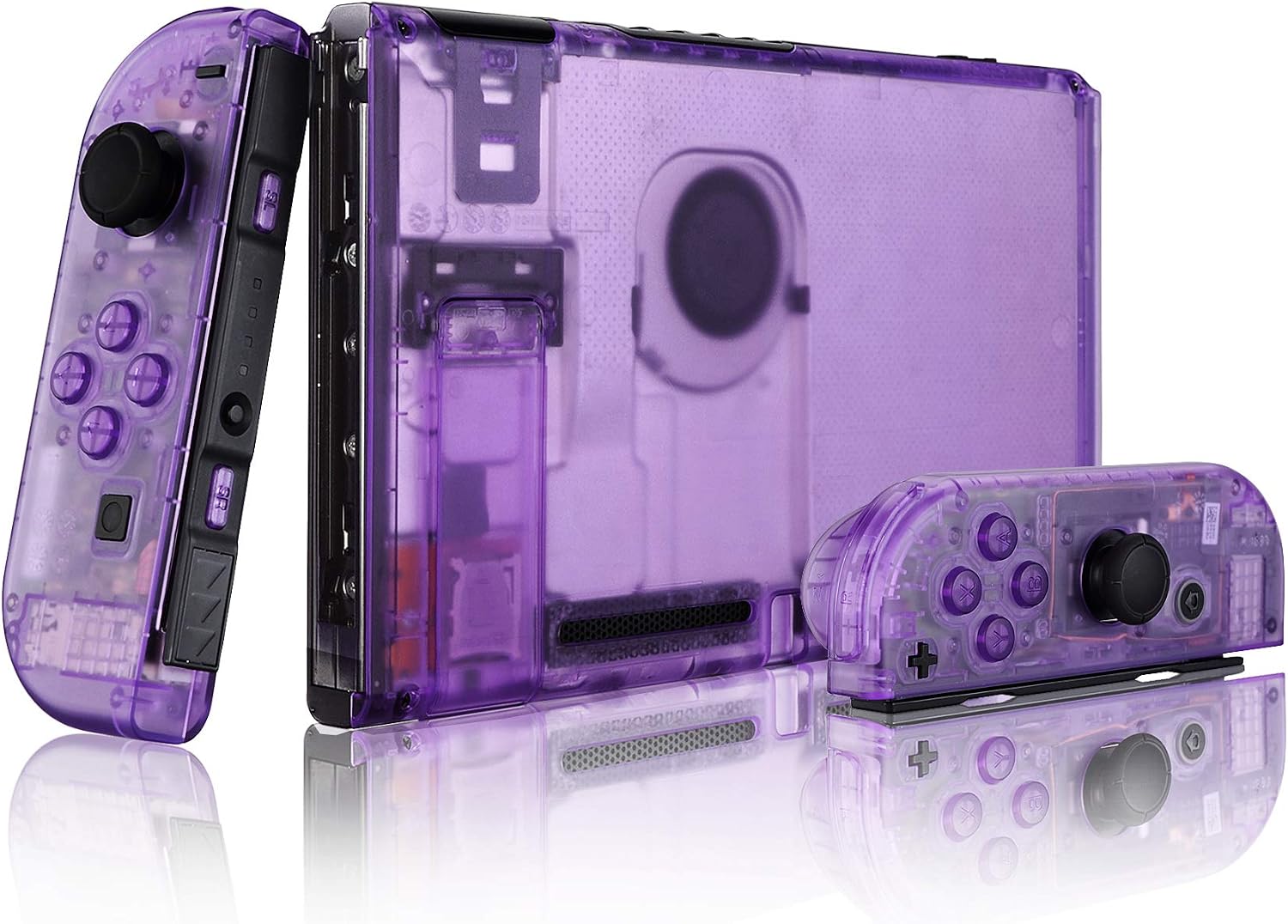 CARCASA Y BOTONES DE REEMPLAZO EXTREMERATE PARA NINTENDO SWITCH TRANSPARENTE PÚRPURA ATÓMICO - 3