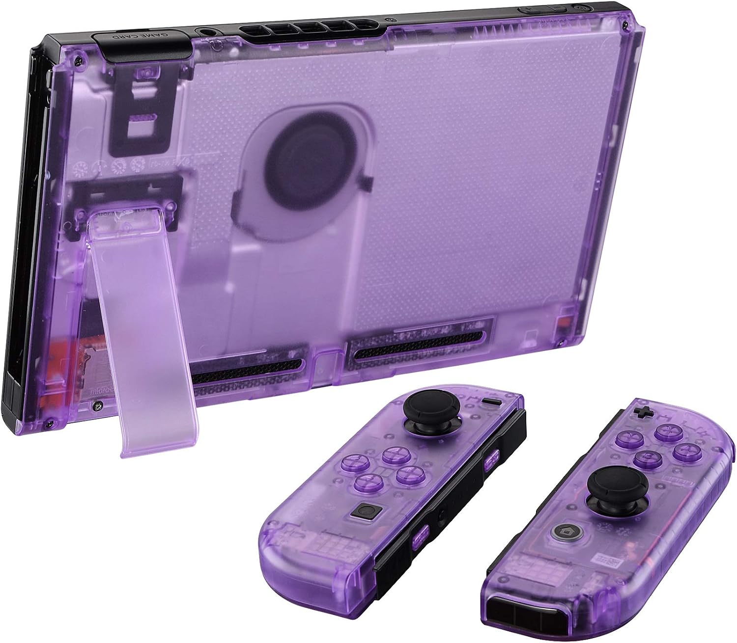 CARCASA Y BOTONES DE REEMPLAZO EXTREMERATE PARA NINTENDO SWITCH TRANSPARENTE PÚRPURA ATÓMICO - 4