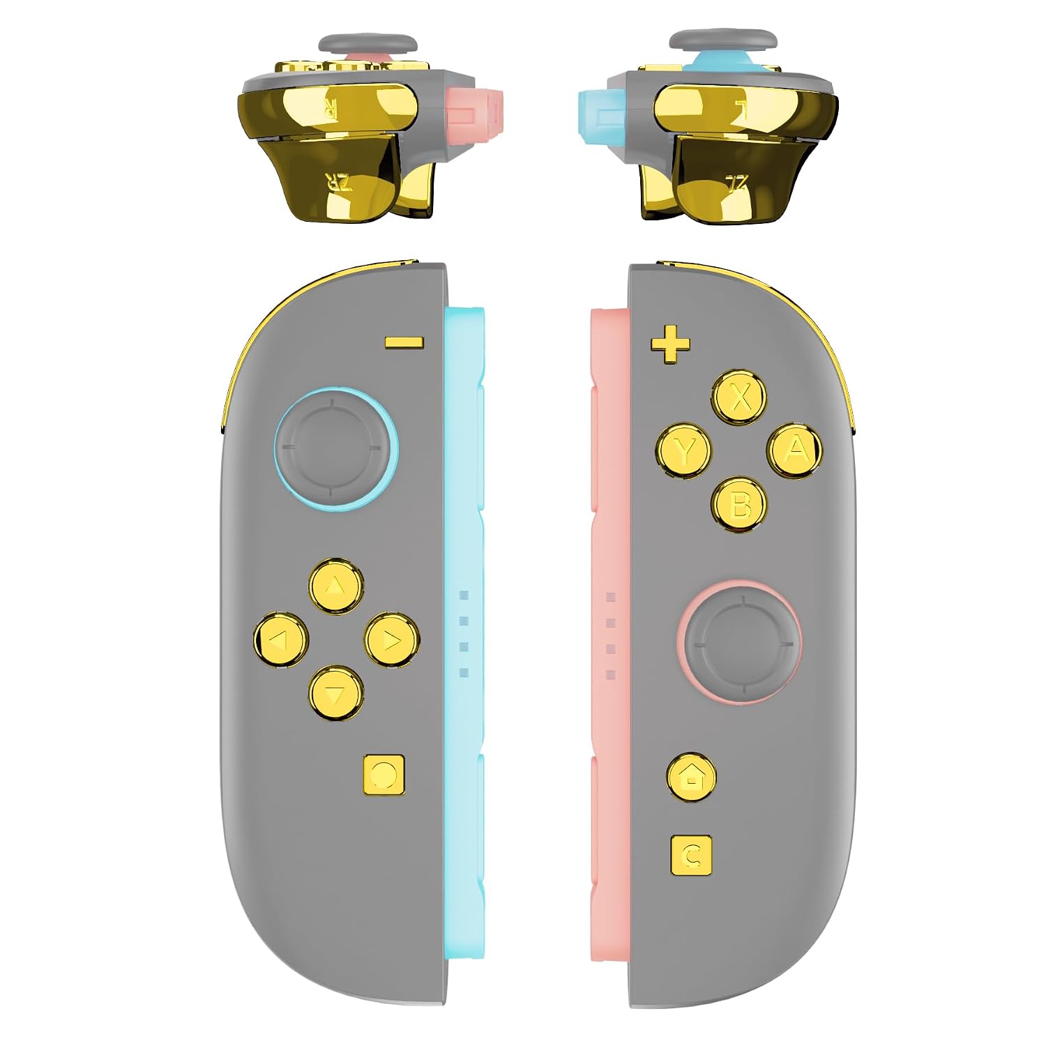 SET COMPLETO DE BOTONES DE REEMPLAZO EXTREMERATE PARA JOYCON 2 NINTENDO SWITCH 2 CROMO DORADO - 1