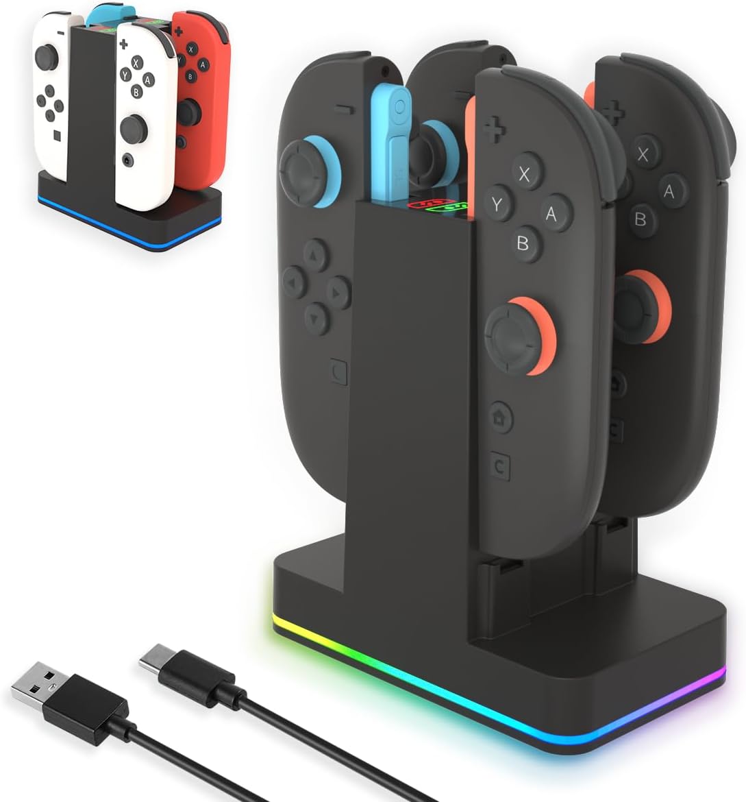 BASE DE CARGA PARA JOYCON PURBHE PARA NINTENDO SWITCH 1 Y 2 - 1