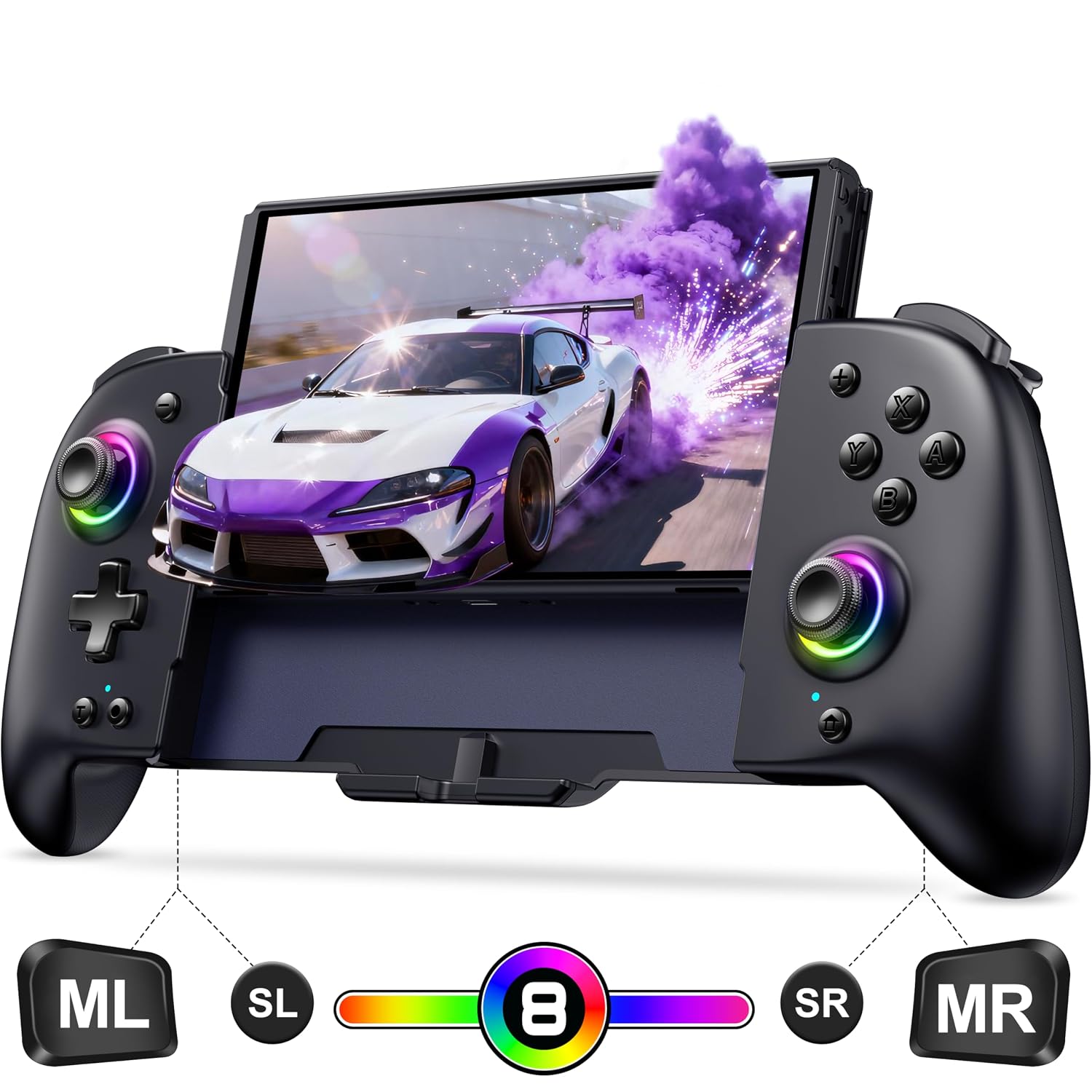 CONTROL INALÁMBRICO SPICAN LIGHTNING PARA NINTENDO SWITCH CON LUZ RGB Y BATERÍA 1000MAH - 1