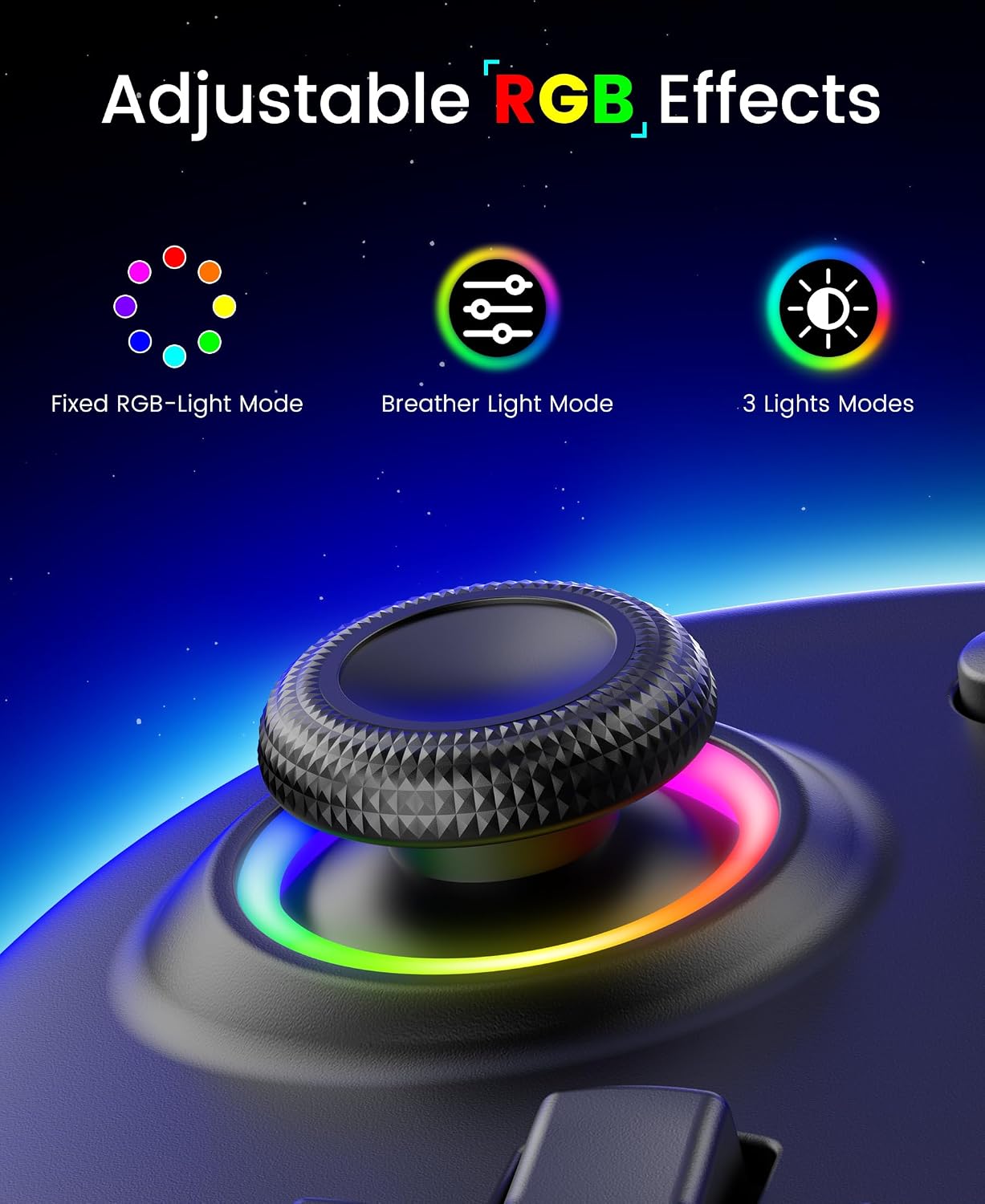 CONTROL INALÁMBRICO SPICAN PARA NINTENDO SWITCH CON LUZ RGB Y BATERÍA 1000MAH - 2