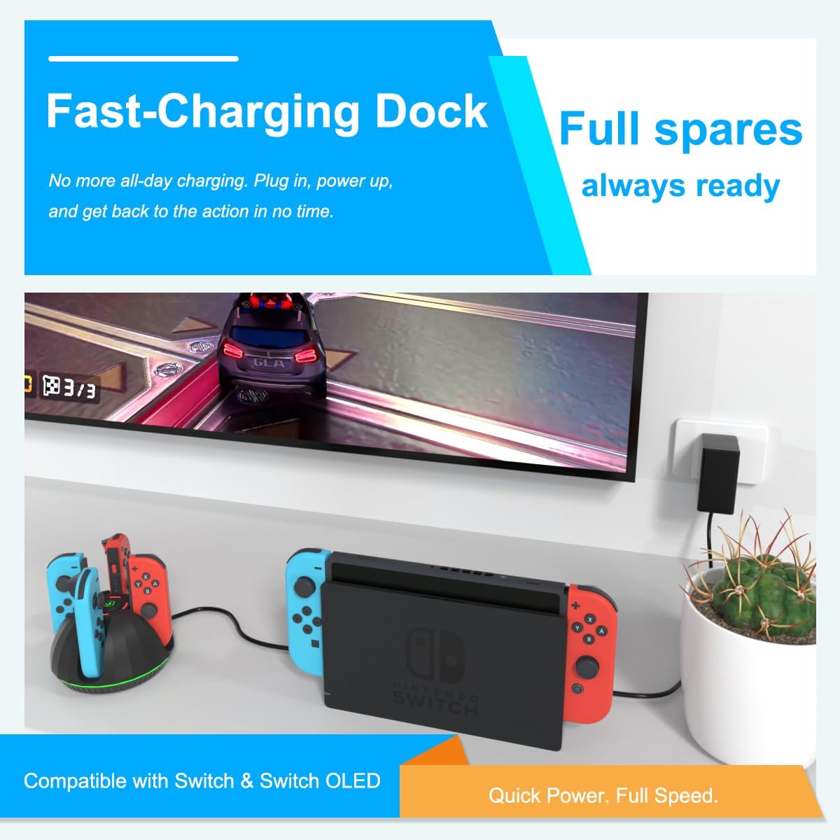 BASE DE CARGA PURBHE PARA JOYCON NINTENDO SWITCH - 4