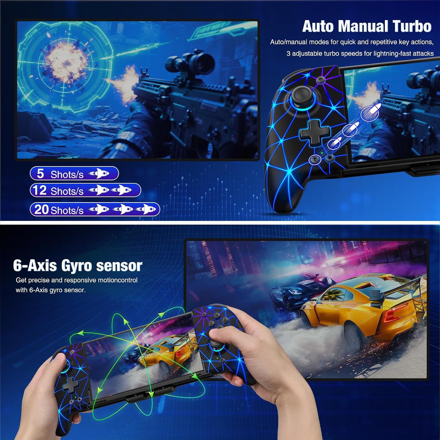 CONTROL INALÁMBRICO SPICAN PARA NINTENDO SWITCH BLACK-STELLAR GRID - 5