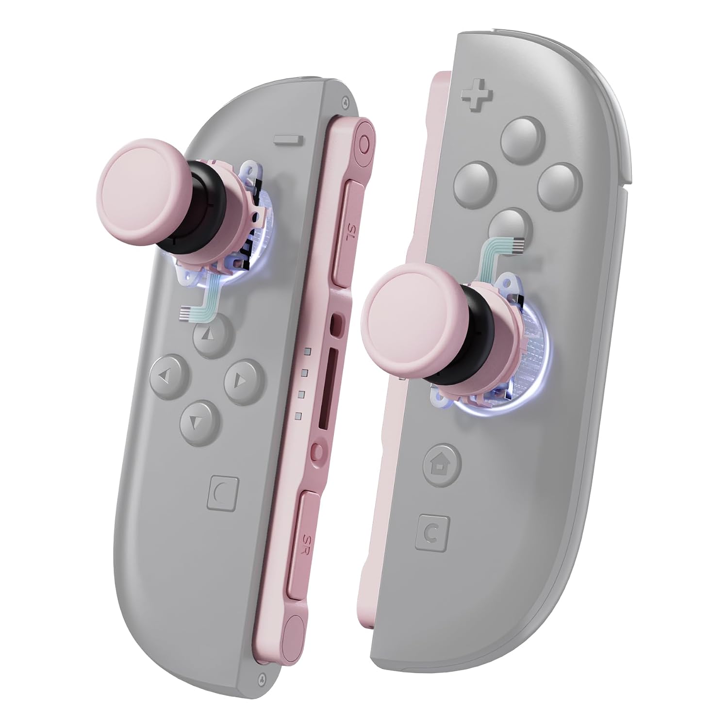 SET DE REEMPLAZO JOYSTICK 3D Y BOTONES LATERALES EXTREMERATE PARA NINTENDO SWITCH 2 COLOR ROSA FLOR DE CEREZO - 1