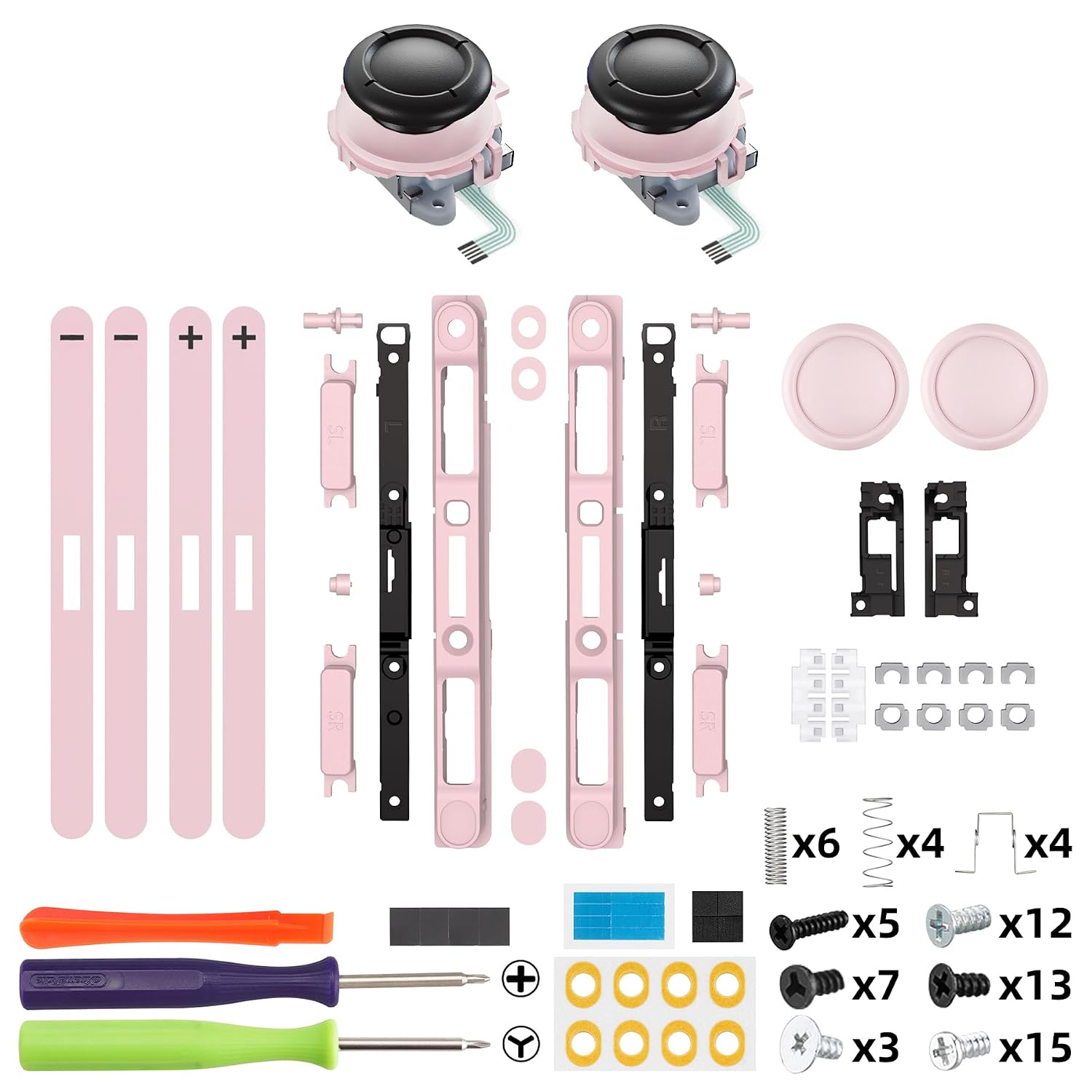 SET DE REEMPLAZO JOYSTICK 3D Y BOTONES LATERALES EXTREMERATE PARA NINTENDO SWITCH 2 COLOR ROSA FLOR DE CEREZO - 2
