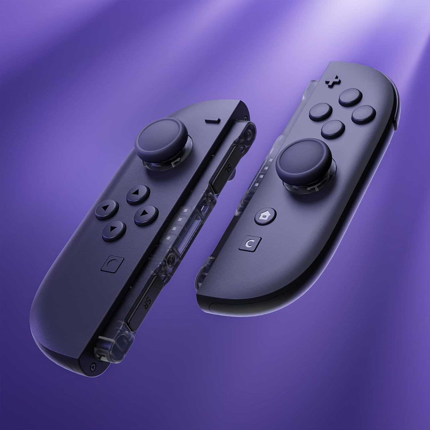 SET DE REEMPLAZO PARA NINTENDO SWITCH 2 EXTREMERATE JOYSTICK 3D, BOTONES Y STICKERS CLEAR SLATE BLACK - 4