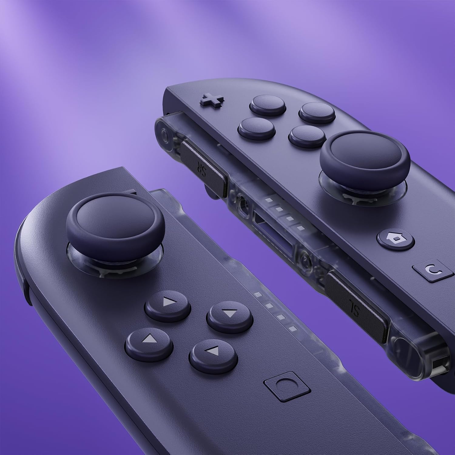 SET DE REEMPLAZO PARA NINTENDO SWITCH 2 EXTREMERATE JOYSTICK 3D, BOTONES Y STICKERS CLEAR SLATE BLACK - 5