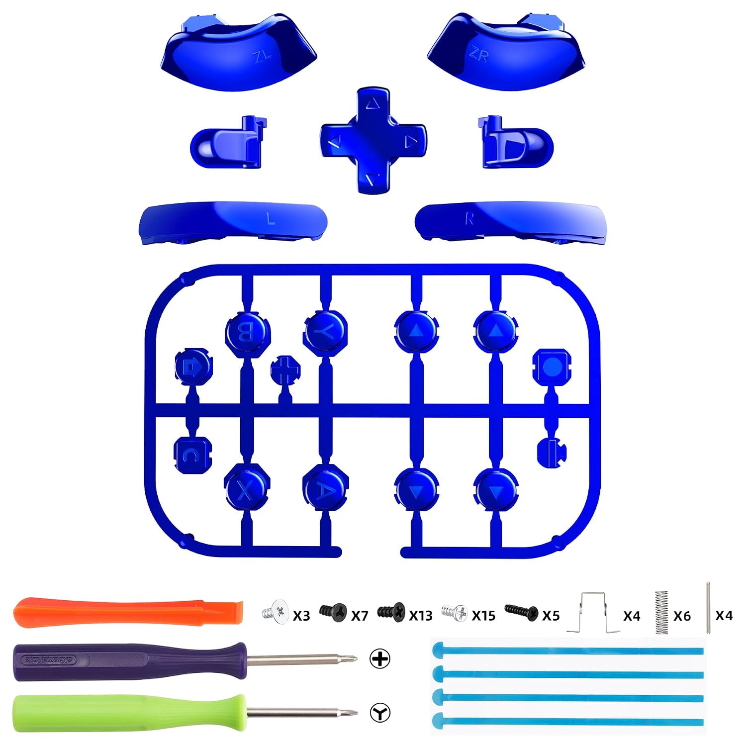 SET COMPLETO DE BOTONES DE REEMPLAZO EXTREMERATE PARA JOYCON 2 NINTENDO SWITCH 2 CROMO AZUL - 2
