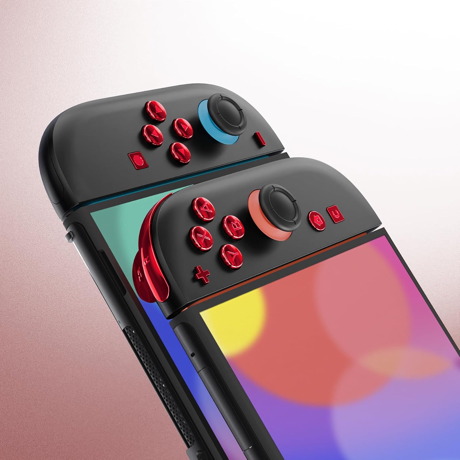 SET DE BOTONES PARA JOYCON 2 EXTREMERATE CHROME ROJO - 5
