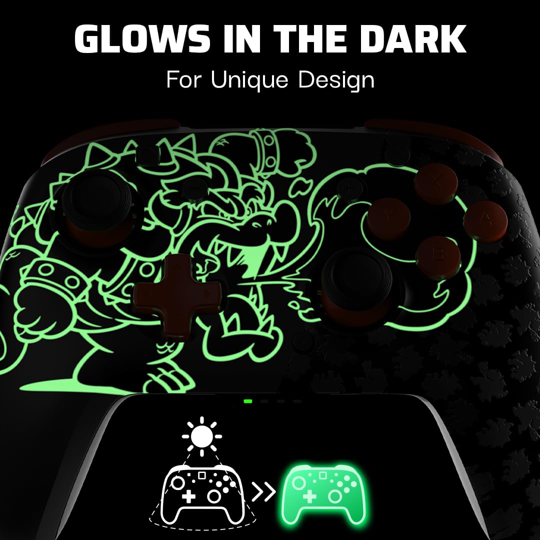 CONTROL INALÁMBRICO PDP REMATCH GLOW PARA NINTENDO SWITCH PRO BOWSER BLACKOUT - 2
