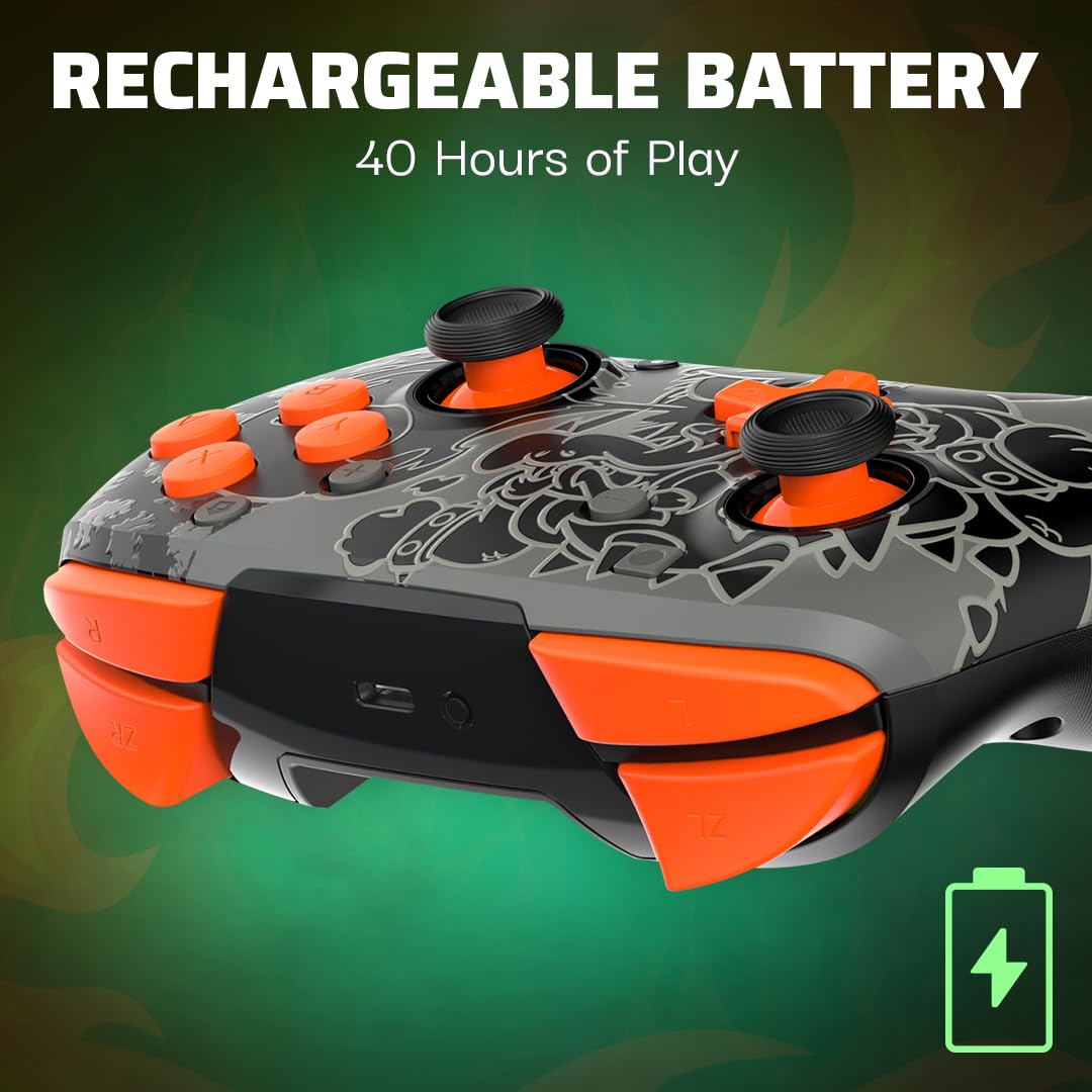CONTROL INALÁMBRICO PDP REMATCH GLOW PARA NINTENDO SWITCH PRO BOWSER BLACKOUT - 3