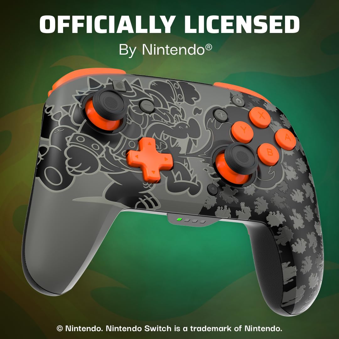 CONTROL INALÁMBRICO PDP REMATCH GLOW PARA NINTENDO SWITCH PRO BOWSER BLACKOUT - 5