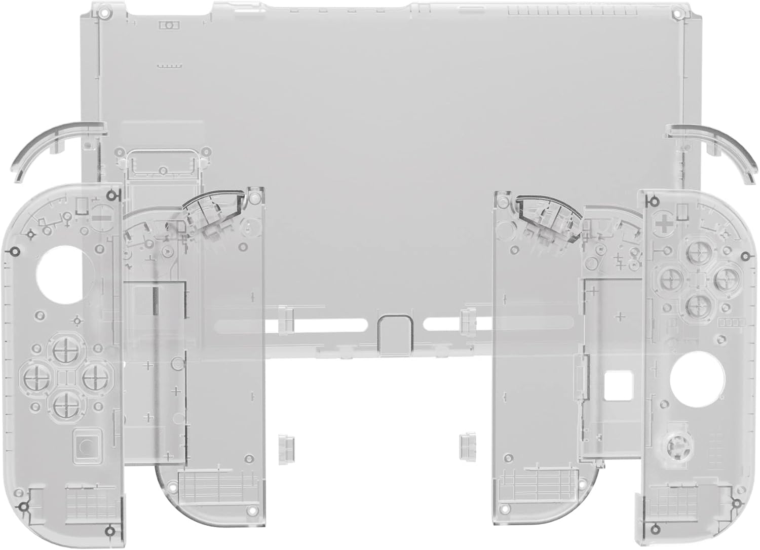 CARCASA Y BOTONES DE REEMPLAZO EXTREMERATE PARA NINTENDO SWITCH TRANSPARENTE NEGRO - 3